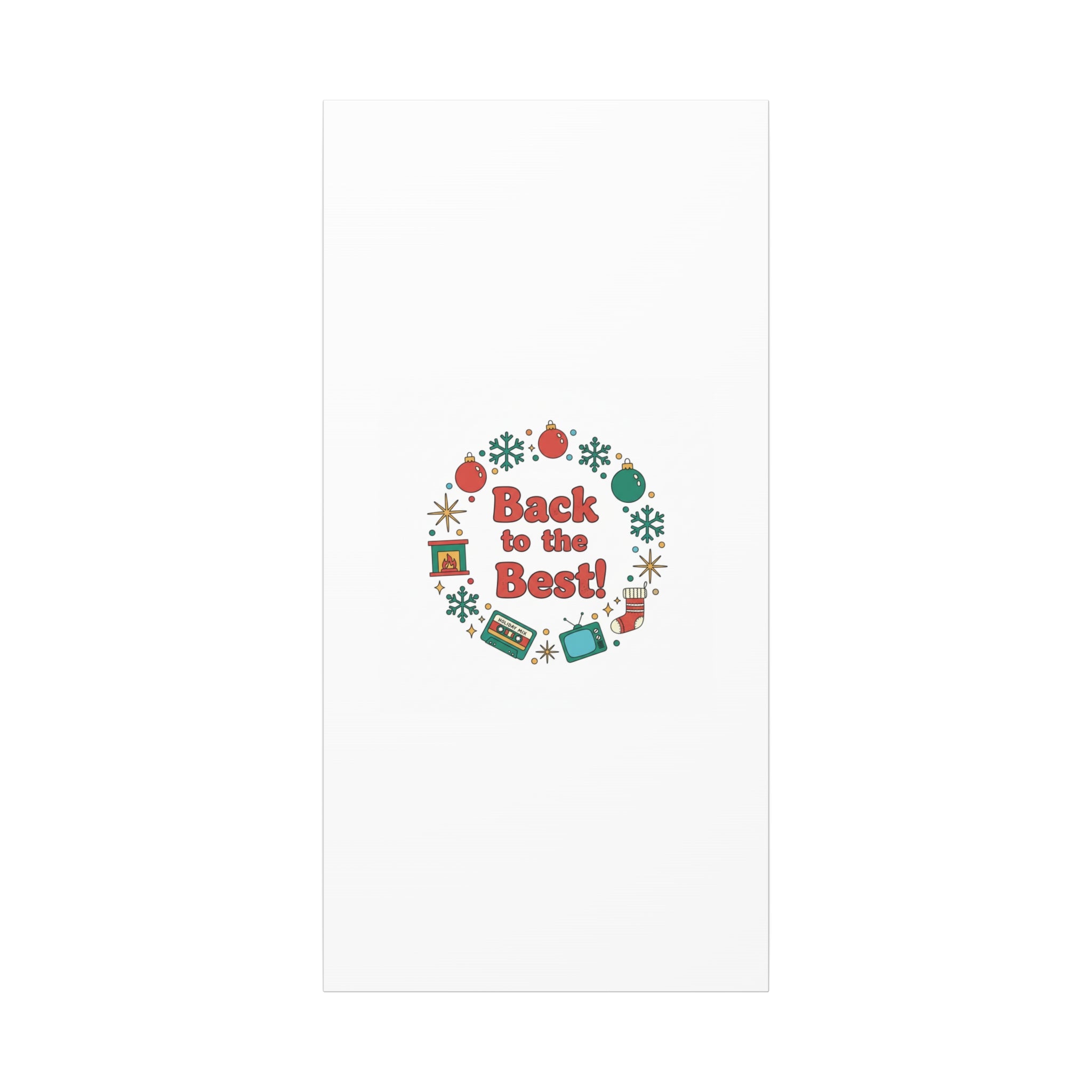 Retro Christmas Wreath Print Canvas | 90s Holiday Nostalgia, Vintage Holiday Poster