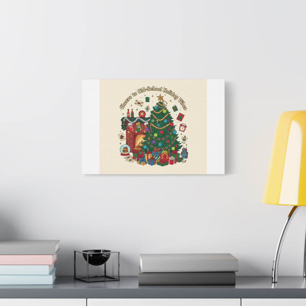 Retro Christmas Tree Canvas | 90s Holiday Nostalgia, Vintage Holiday Print