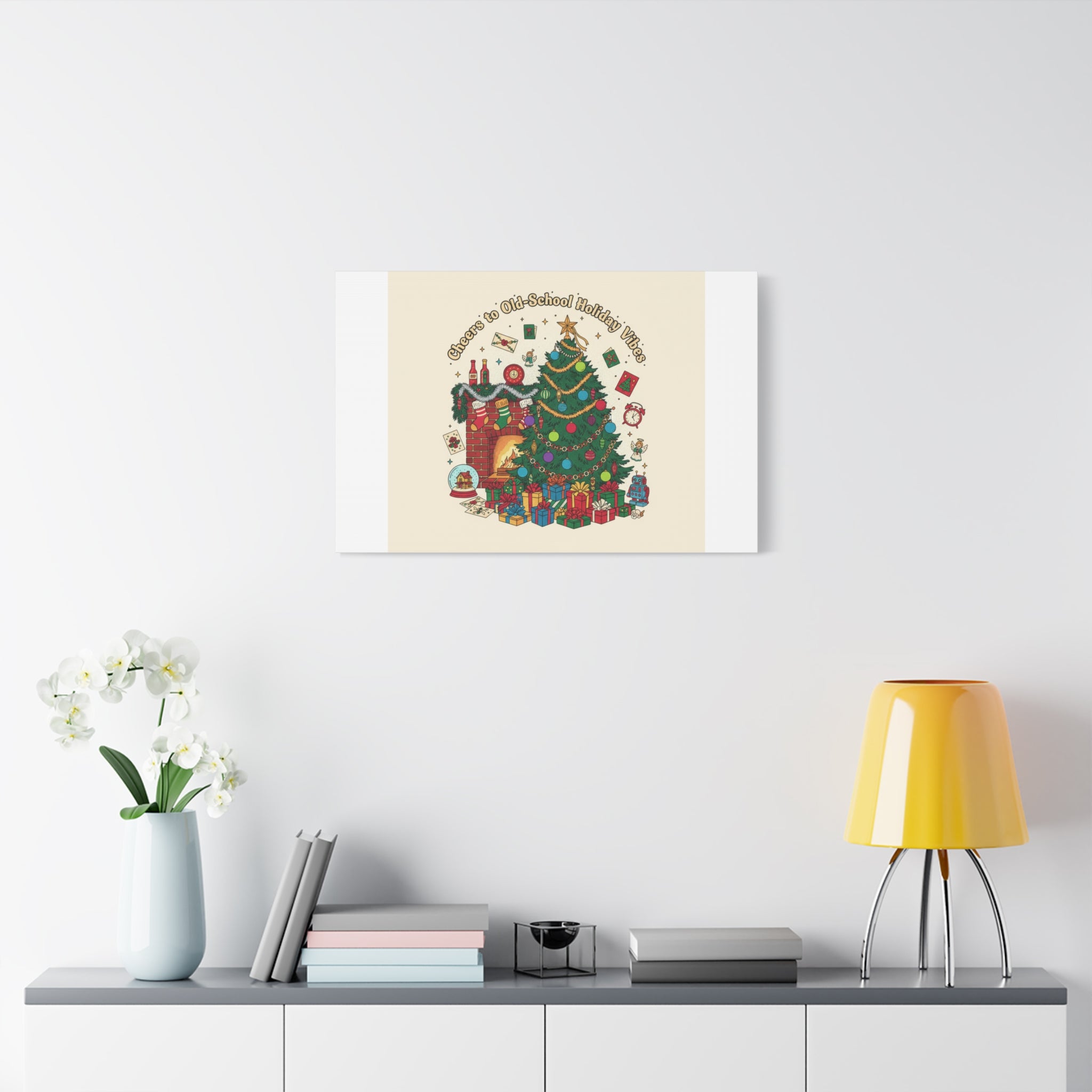 Retro Christmas Tree Canvas | 90s Holiday Nostalgia, Vintage Holiday Print