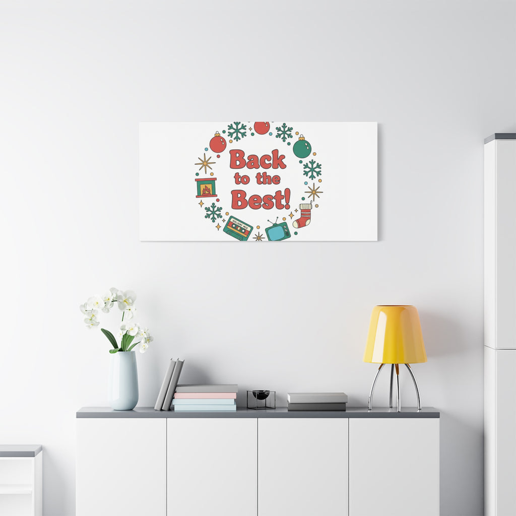 Retro Christmas Wreath Print Canvas | 90s Holiday Nostalgia, Vintage Holiday Poster
