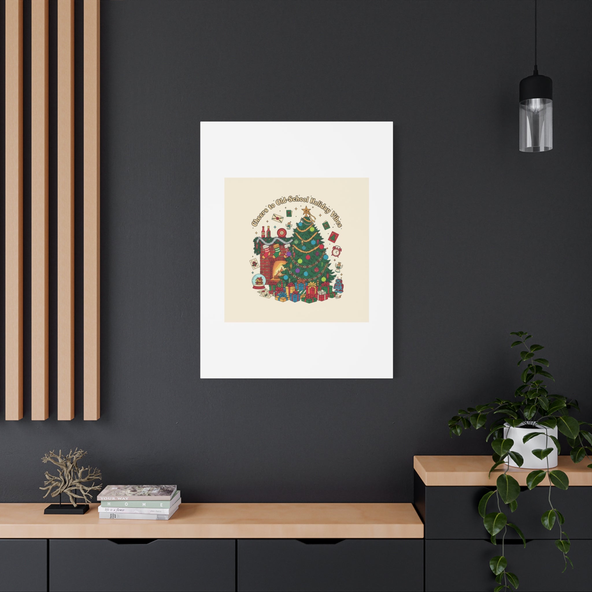 Retro Christmas Tree Canvas | 90s Holiday Nostalgia, Vintage Holiday Print