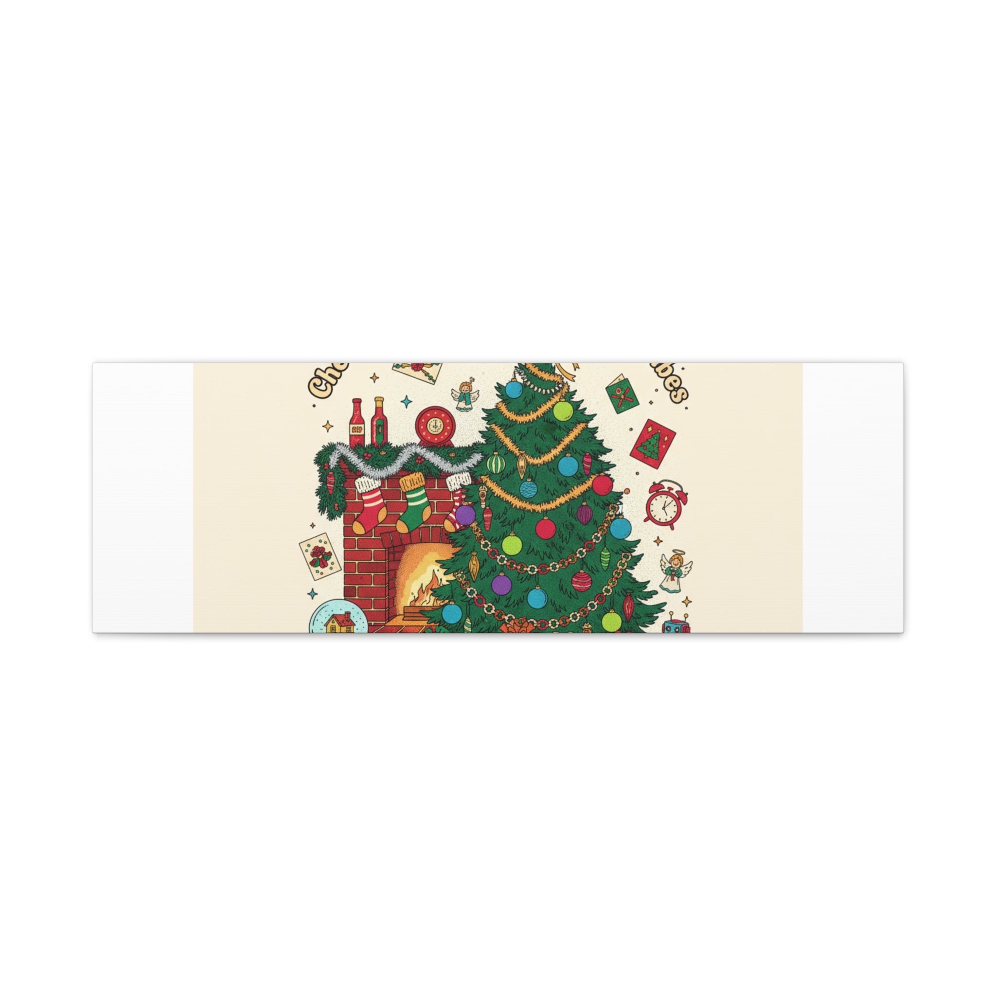 Retro Christmas Tree Canvas | 90s Holiday Nostalgia, Vintage Holiday Print