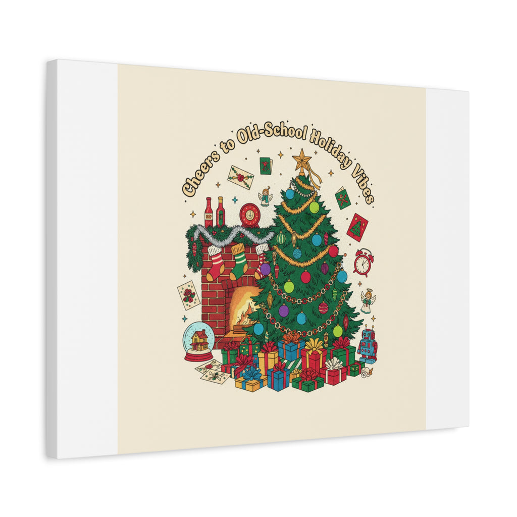 Retro Christmas Tree Canvas | 90s Holiday Nostalgia, Vintage Holiday Print