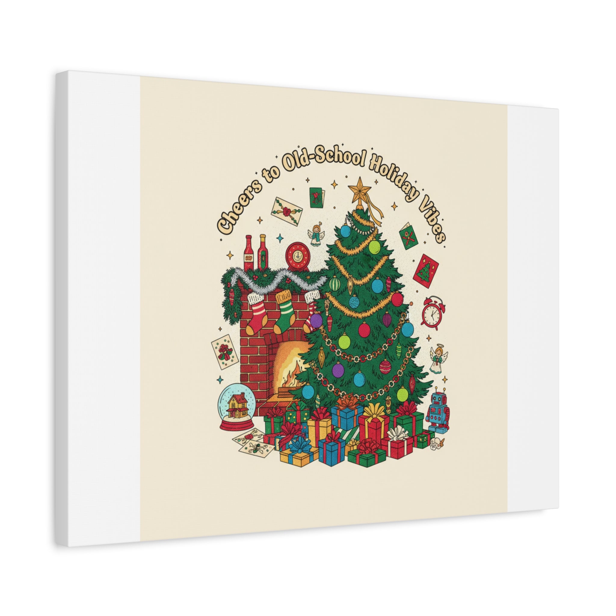 Retro Christmas Tree Canvas | 90s Holiday Nostalgia, Vintage Holiday Print