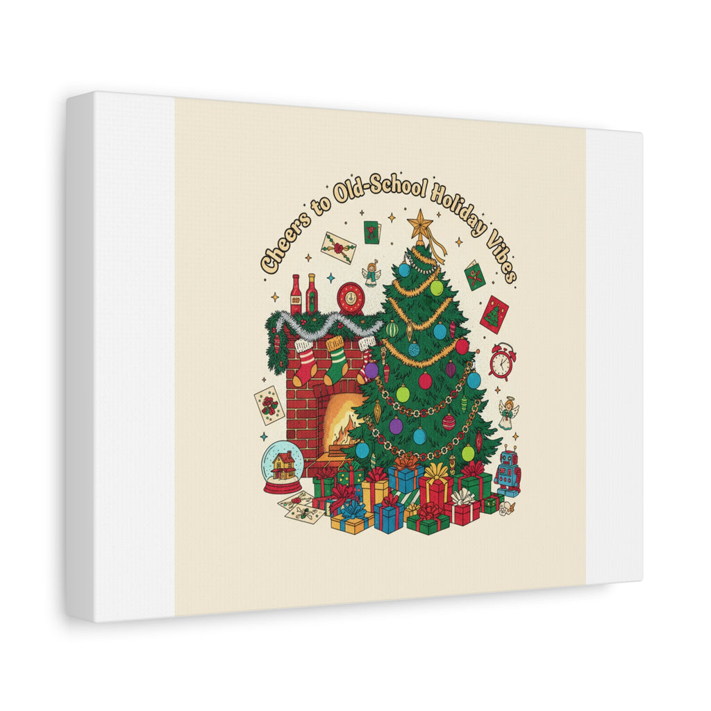 Retro Christmas Tree Canvas | 90s Holiday Nostalgia, Vintage Holiday Print