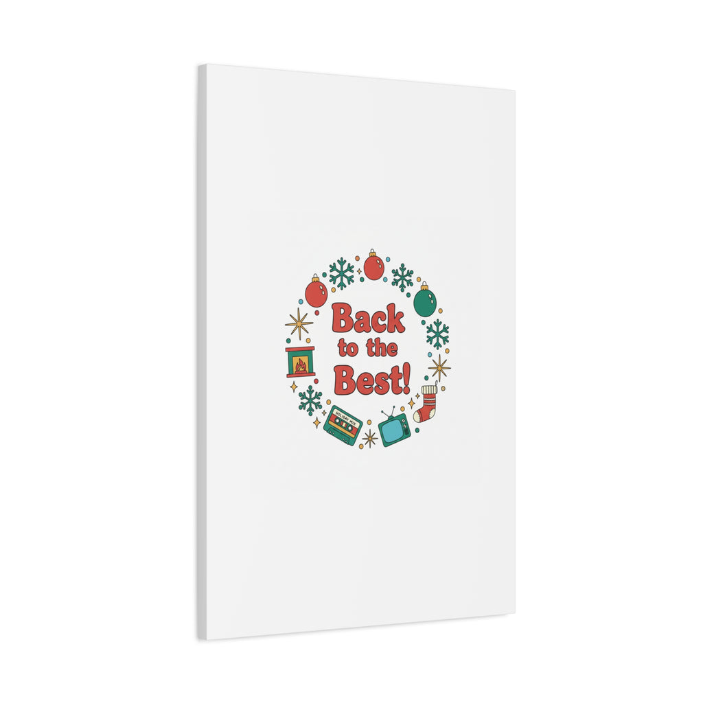 Retro Christmas Wreath Print Canvas | 90s Holiday Nostalgia, Vintage Holiday Poster