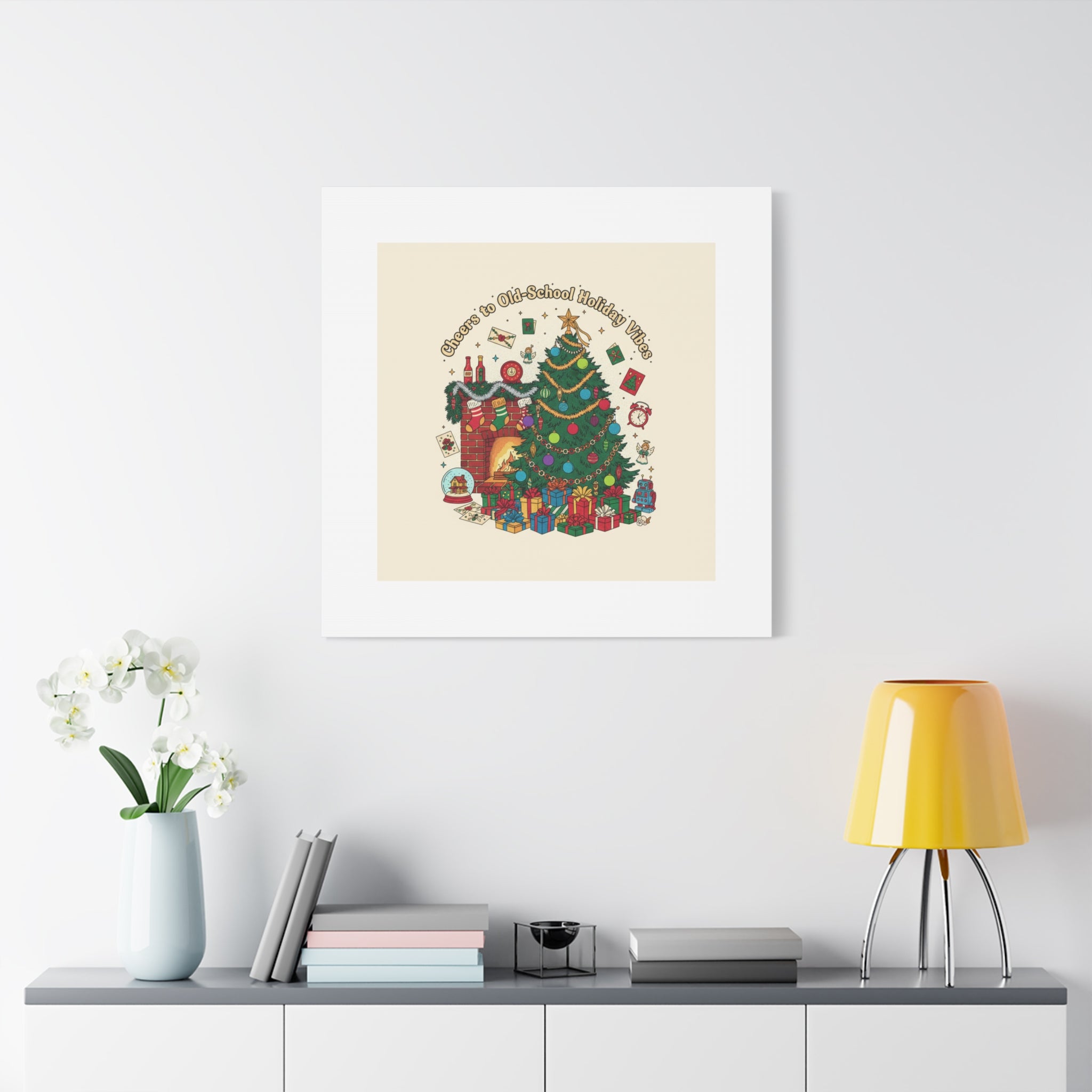 Retro Christmas Tree Canvas | 90s Holiday Nostalgia, Vintage Holiday Print