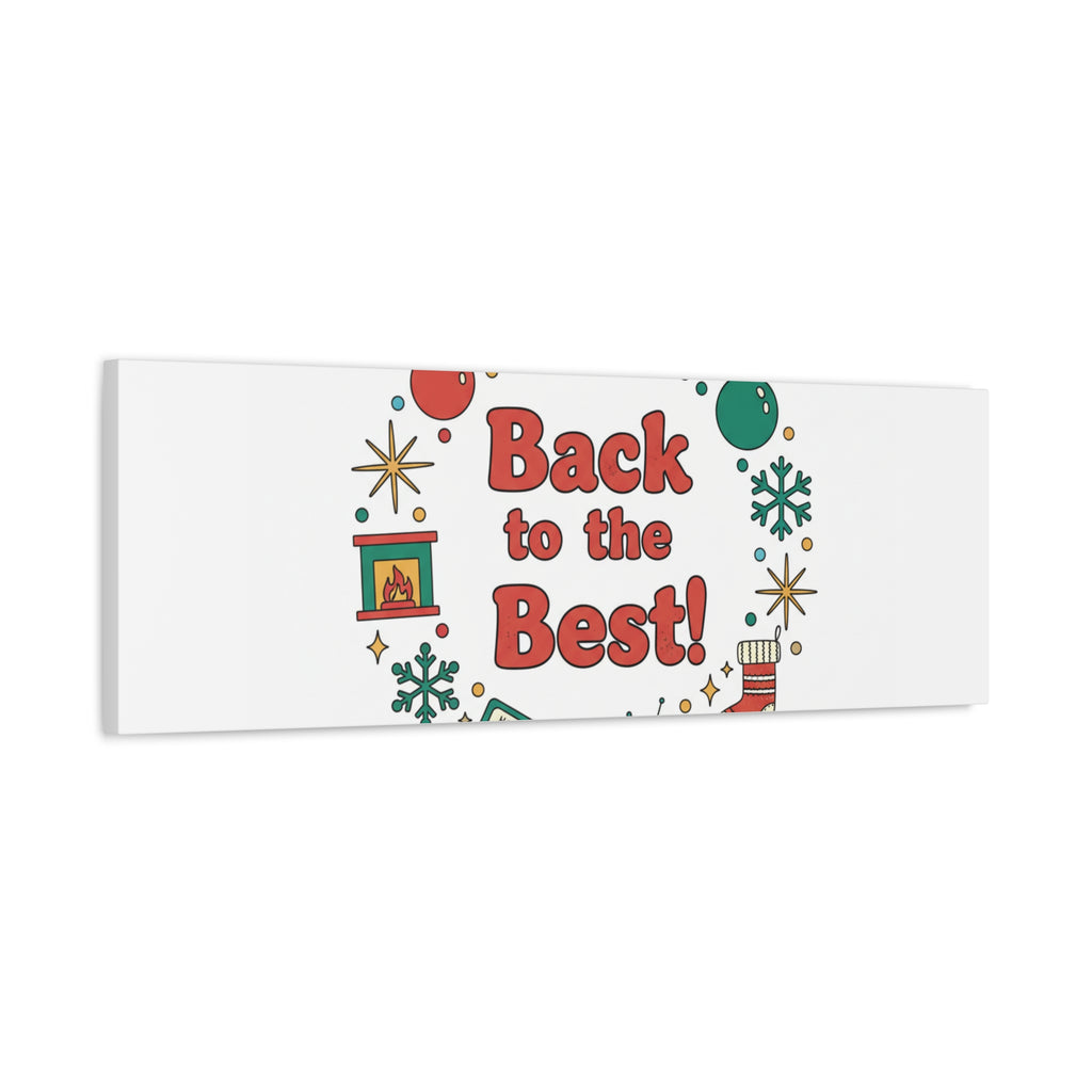 Retro Christmas Wreath Print Canvas | 90s Holiday Nostalgia, Vintage Holiday Poster