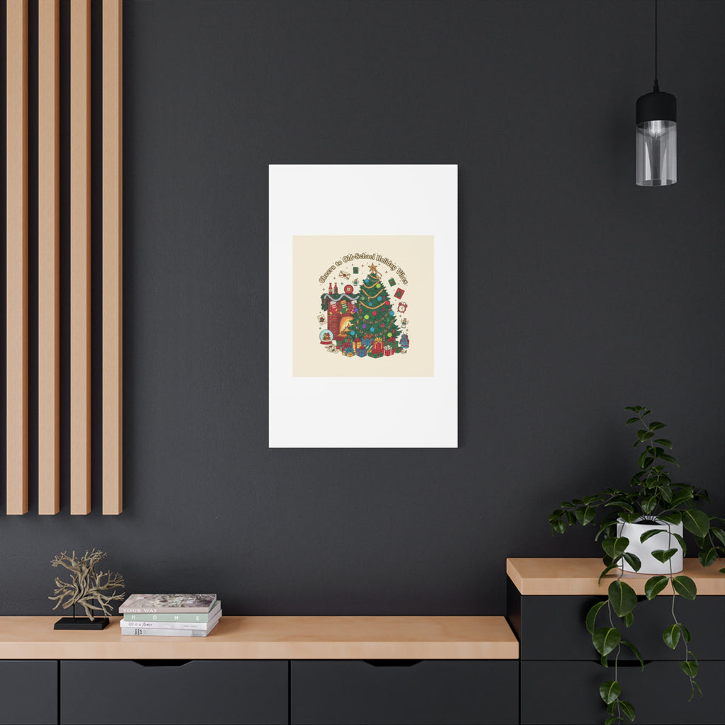 Retro Christmas Tree Canvas | 90s Holiday Nostalgia, Vintage Holiday Print