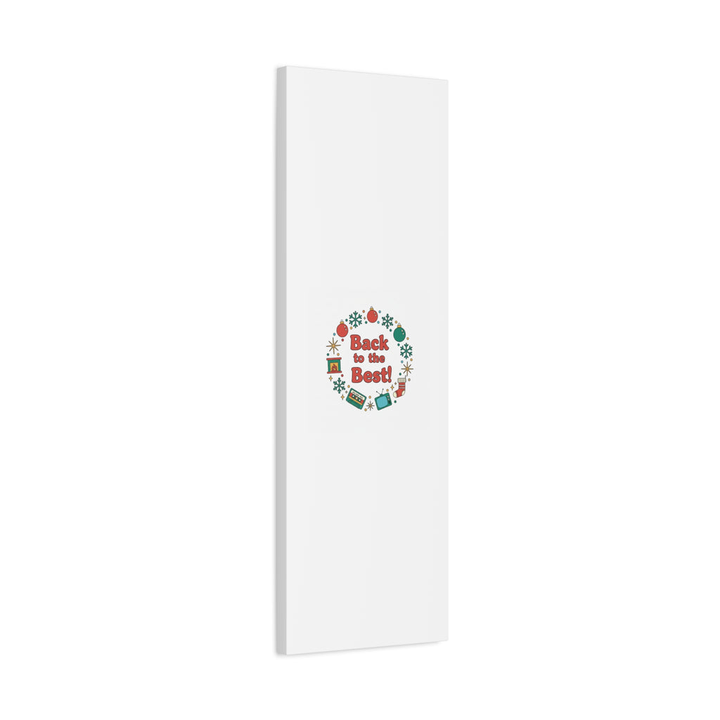 Retro Christmas Wreath Print Canvas | 90s Holiday Nostalgia, Vintage Holiday Poster