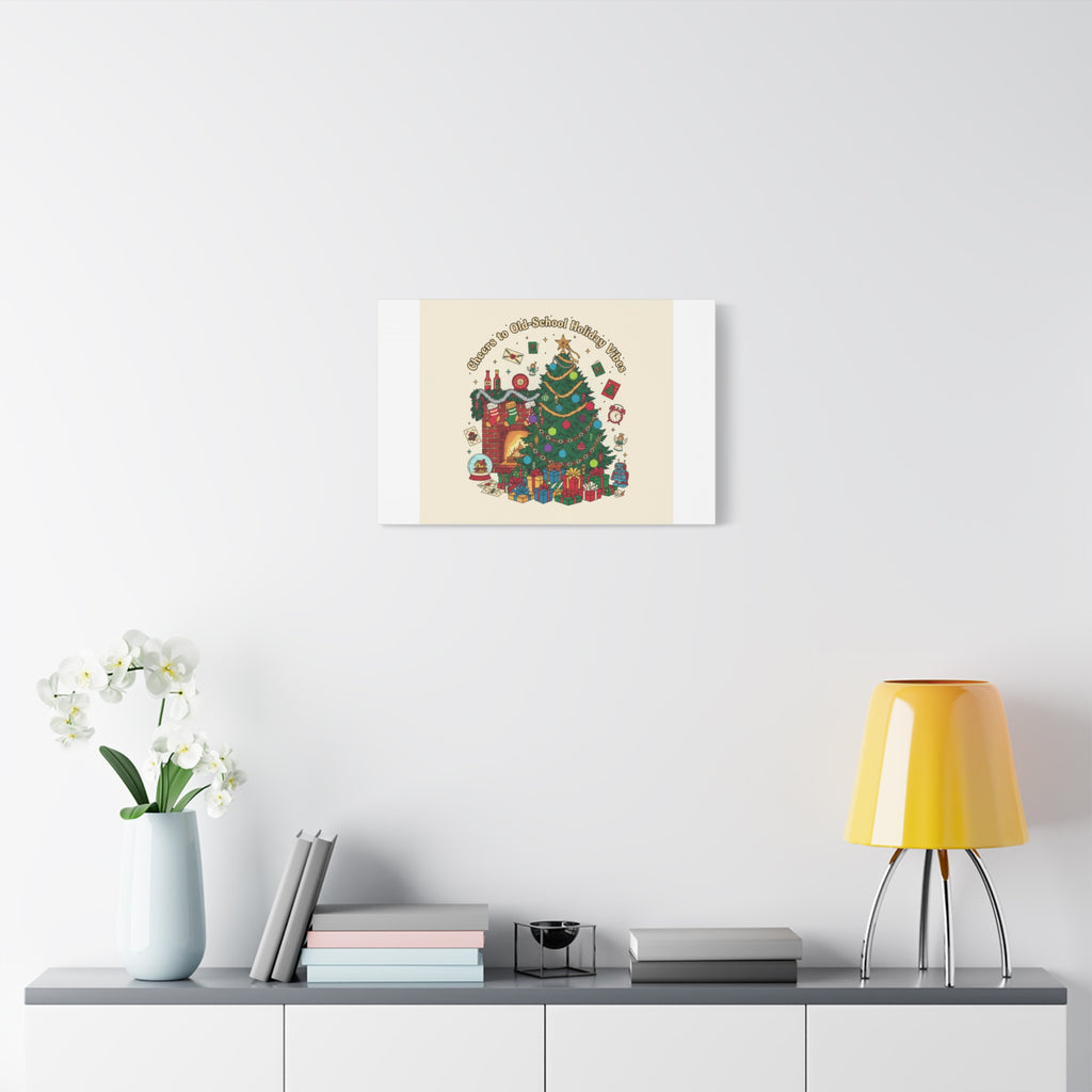 Retro Christmas Tree Canvas | 90s Holiday Nostalgia, Vintage Holiday Print