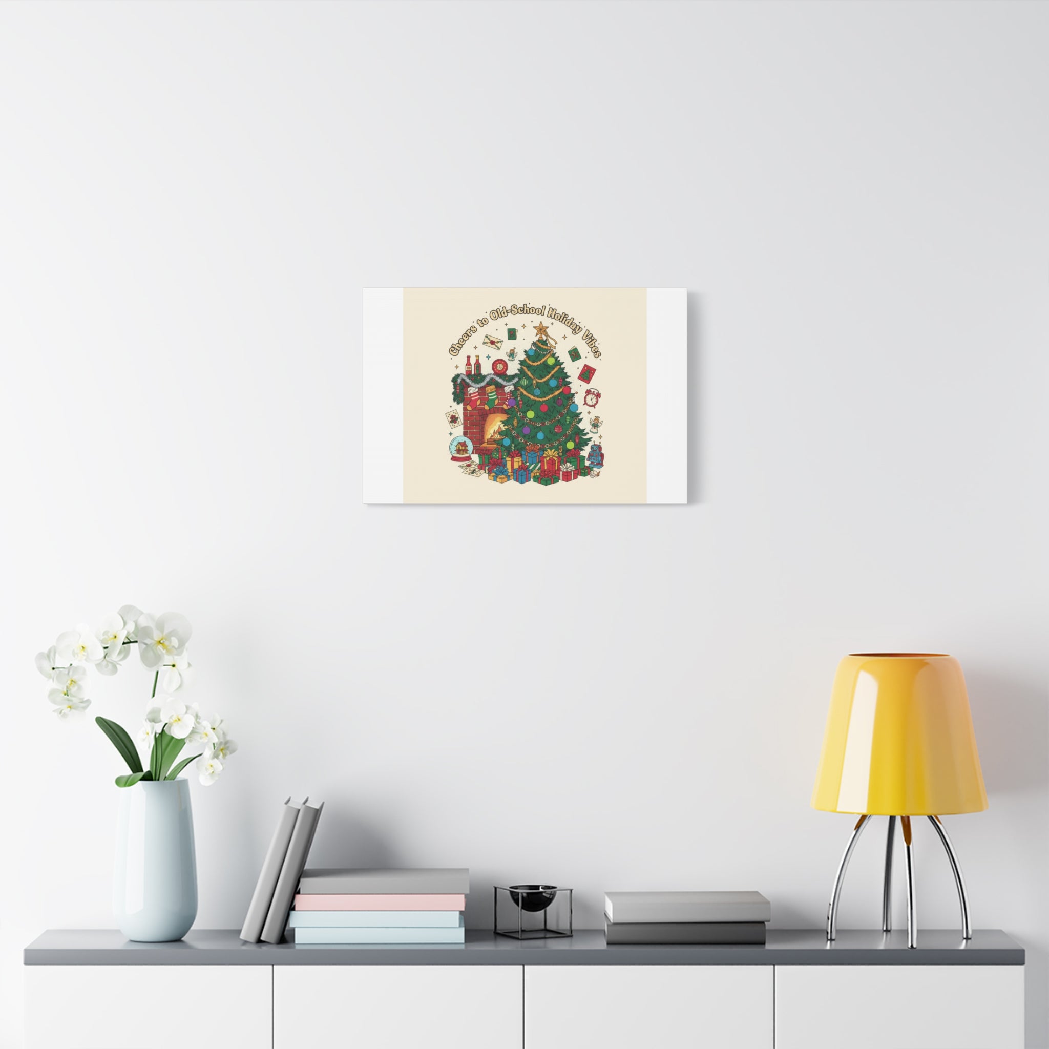 Retro Christmas Tree Canvas | 90s Holiday Nostalgia, Vintage Holiday Print