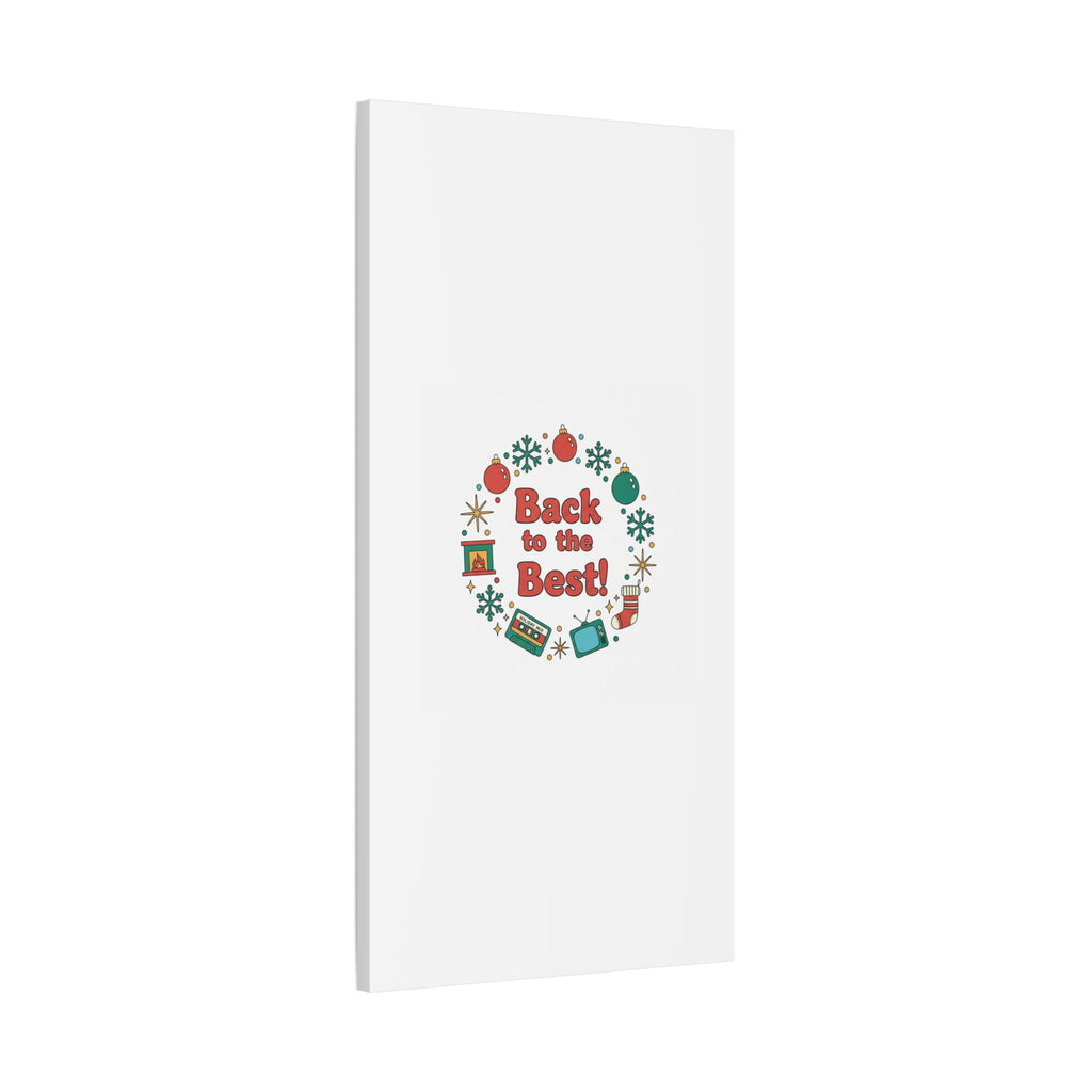 Retro Christmas Wreath Print Canvas | 90s Holiday Nostalgia, Vintage Holiday Poster