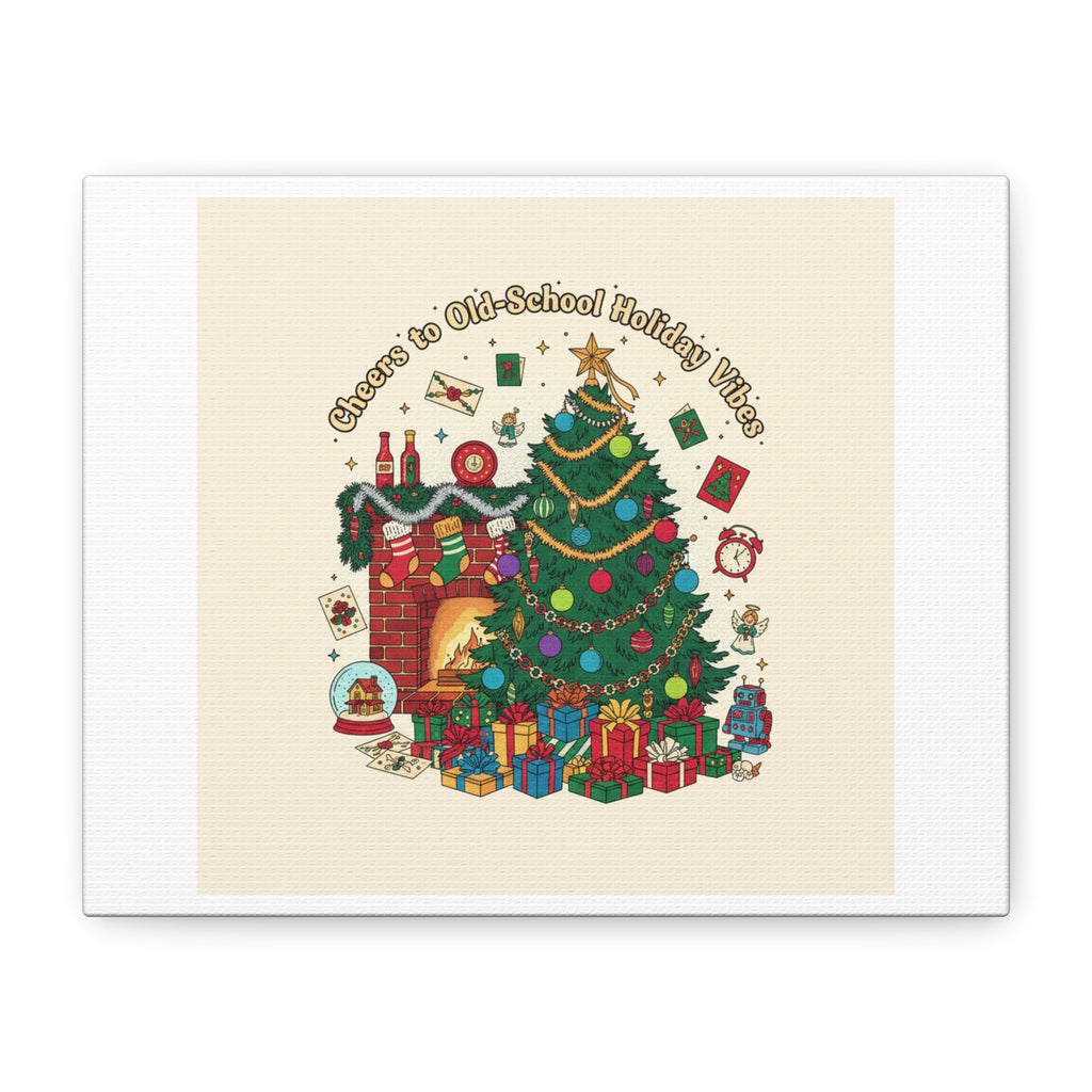 Retro Christmas Tree Canvas | 90s Holiday Nostalgia, Vintage Holiday Print