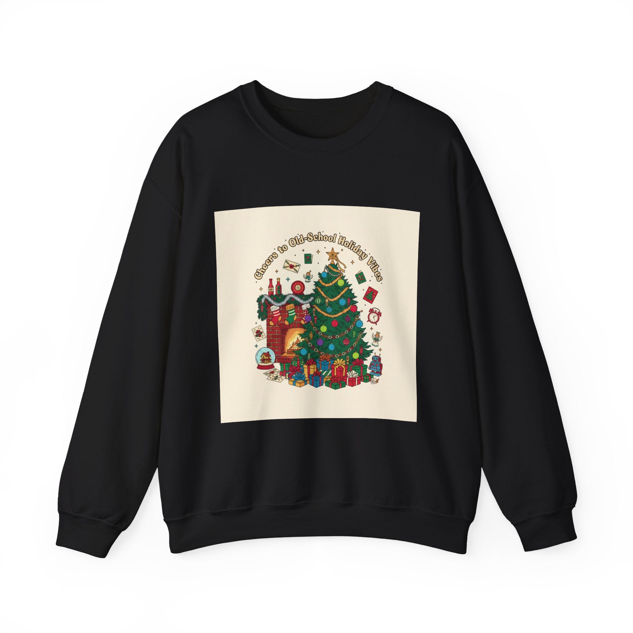 Vintage Holiday Tree Sweatshirt | retro Christmas decor, colorful holiday print