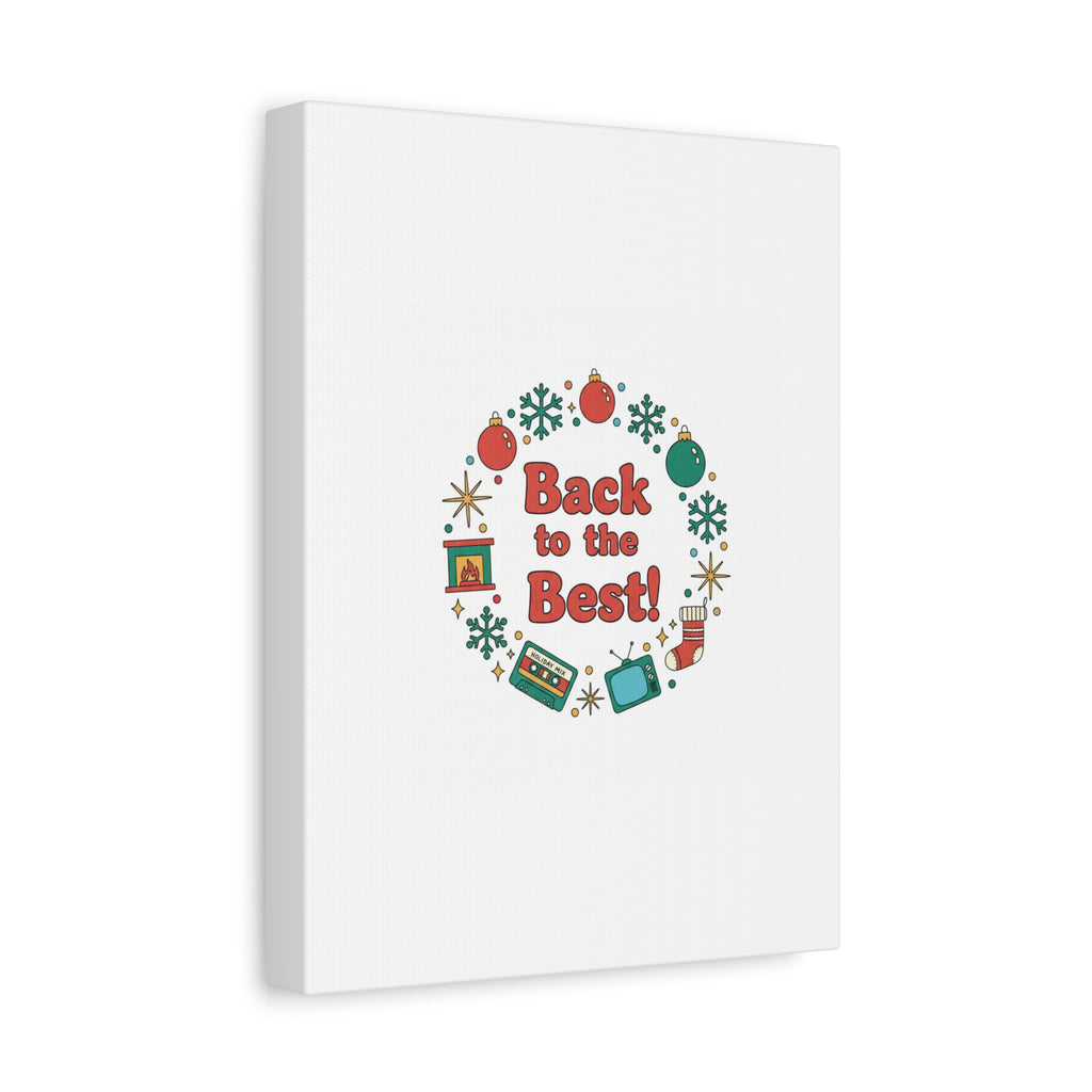 Retro Christmas Wreath Print Canvas | 90s Holiday Nostalgia, Vintage Holiday Poster