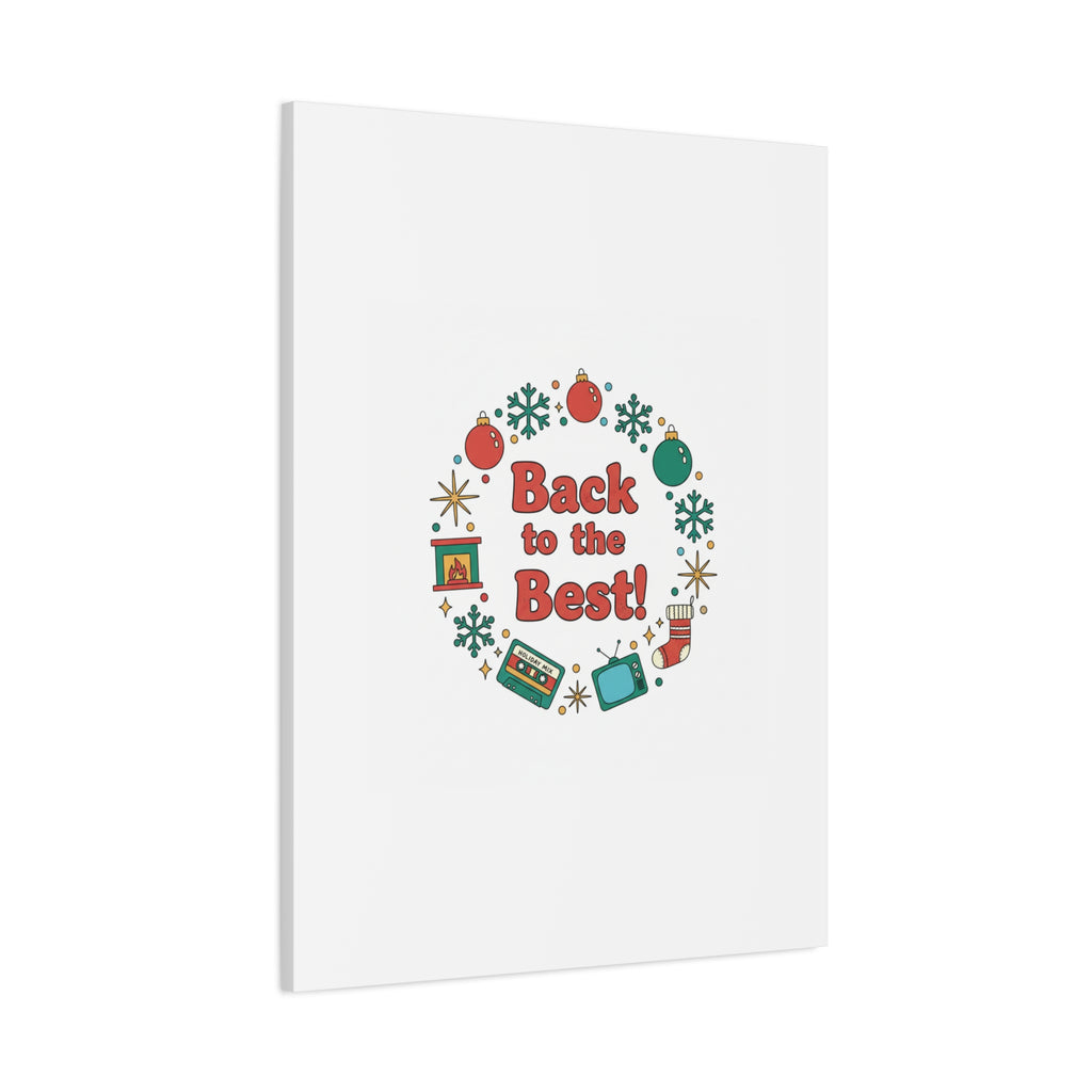 Retro Christmas Wreath Print Canvas | 90s Holiday Nostalgia, Vintage Holiday Poster