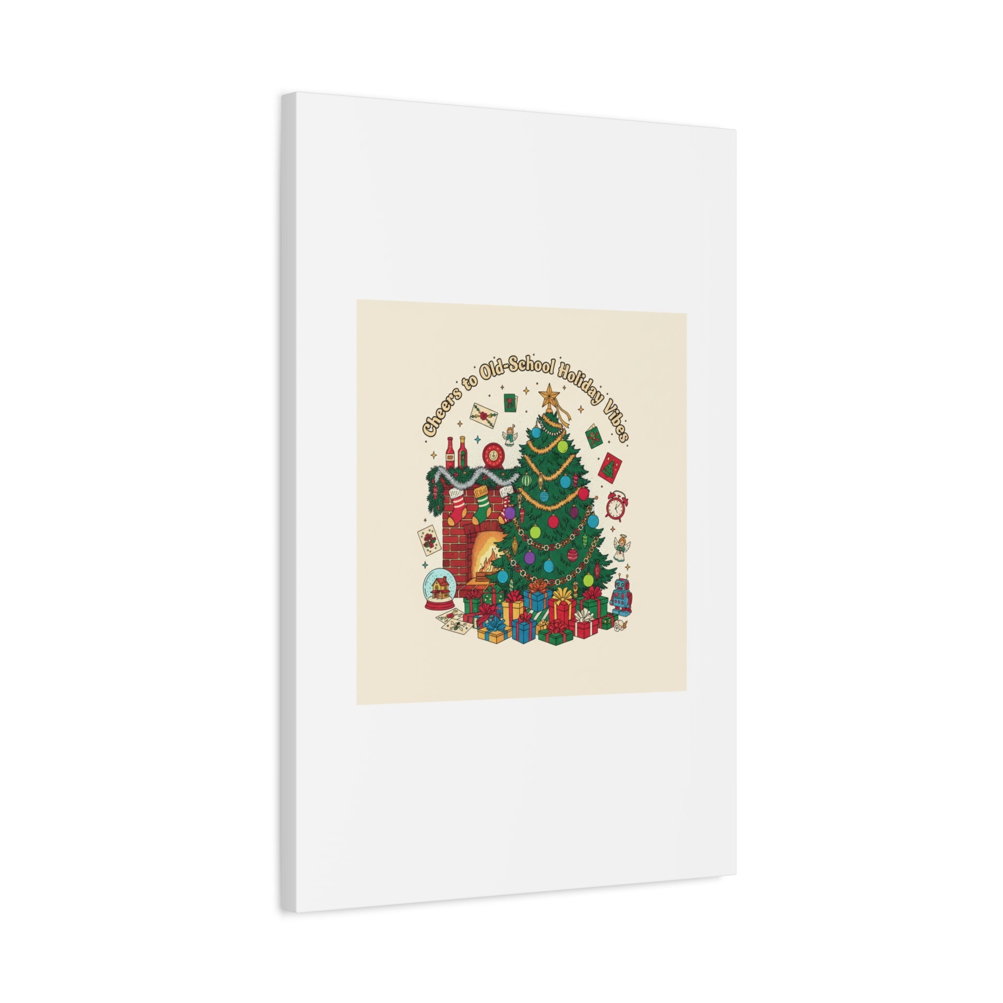 Retro Christmas Tree Canvas | 90s Holiday Nostalgia, Vintage Holiday Print
