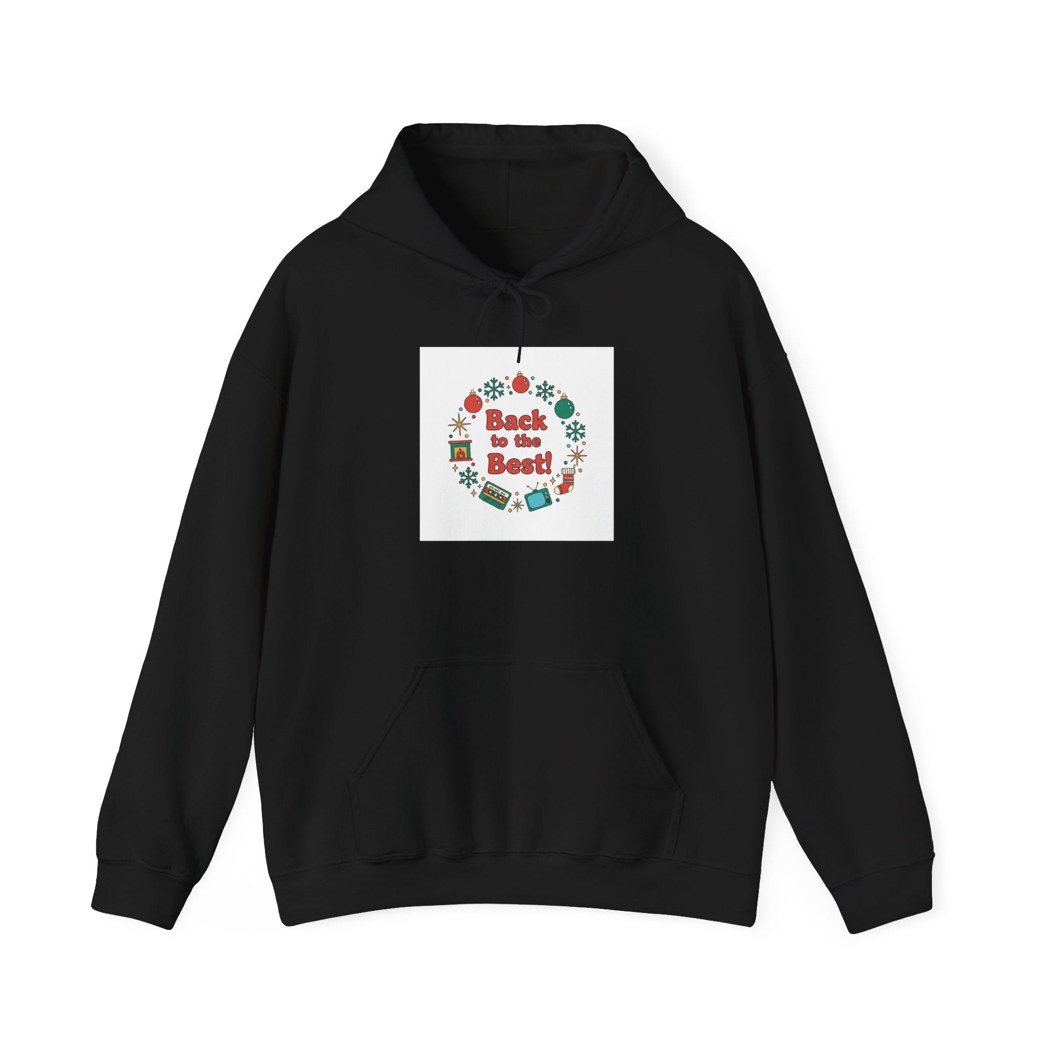 Retro Holiday Wreath Hoodie | 90s Nostalgia, Vintage Christmas Print