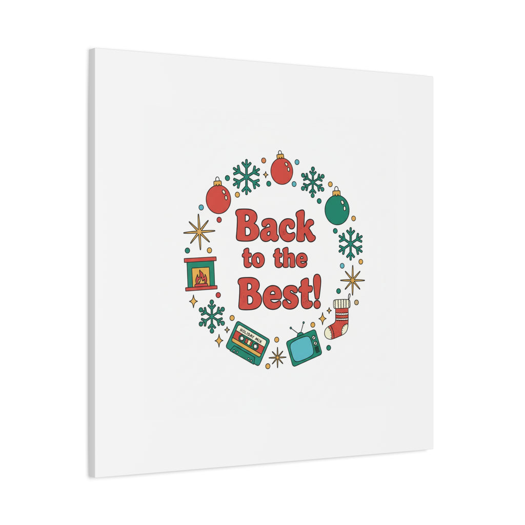 Retro Christmas Wreath Print Canvas | 90s Holiday Nostalgia, Vintage Holiday Poster