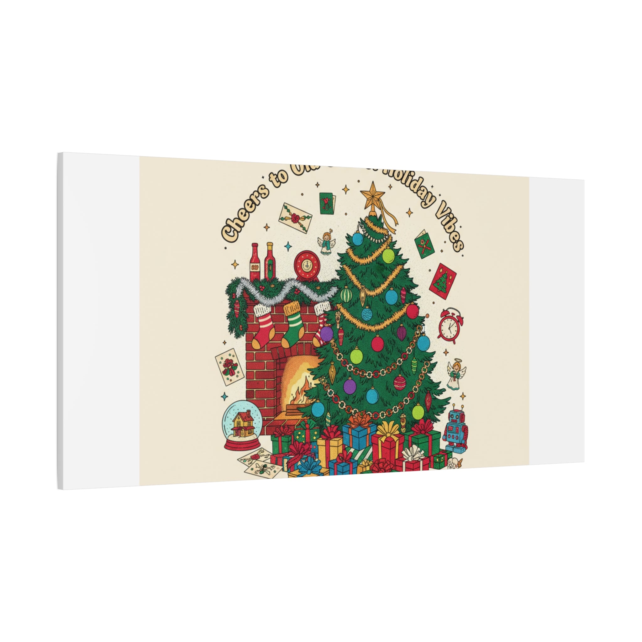 Retro Christmas Tree Canvas | 90s Holiday Nostalgia, Vintage Holiday Print