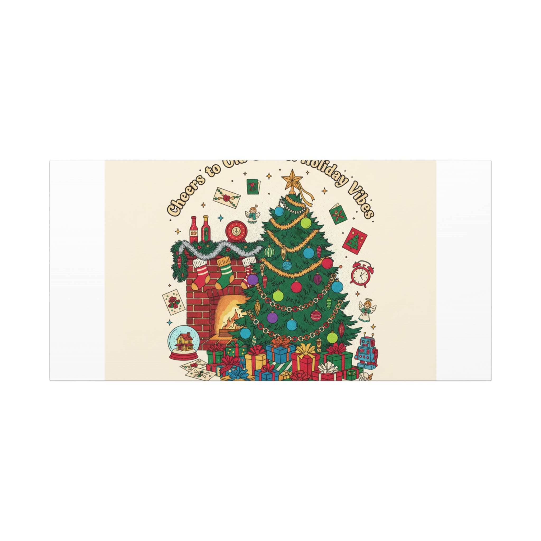 Retro Christmas Tree Canvas | 90s Holiday Nostalgia, Vintage Holiday Print