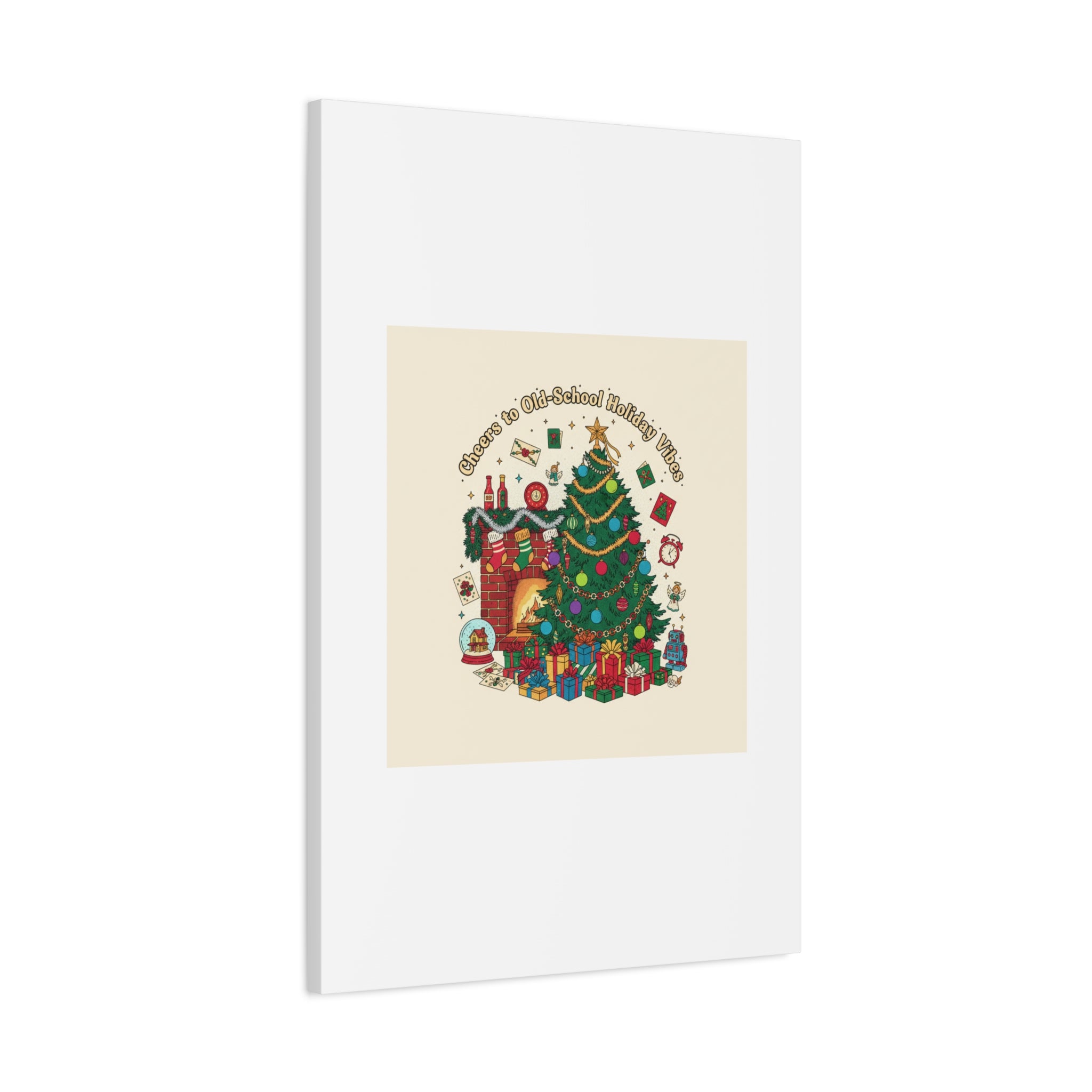 Retro Christmas Tree Canvas | 90s Holiday Nostalgia, Vintage Holiday Print