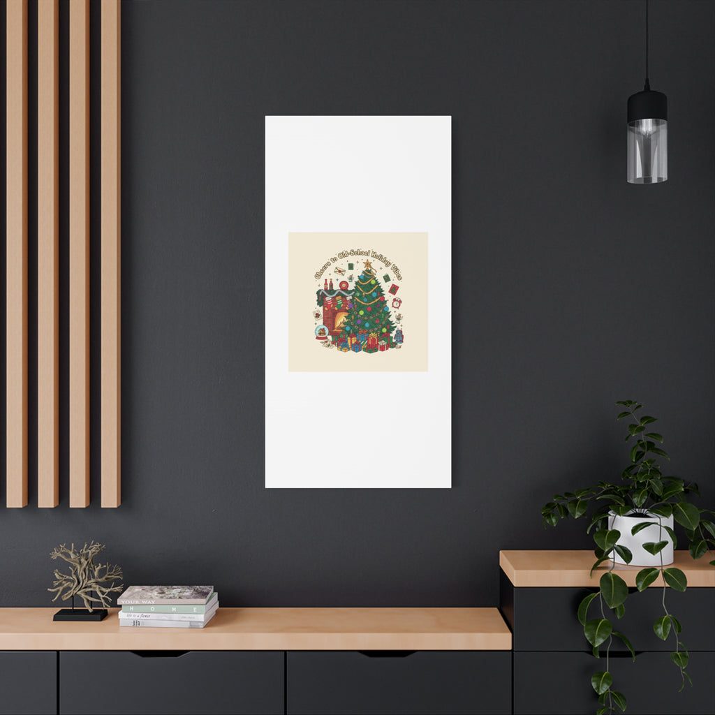 Retro Christmas Tree Canvas | 90s Holiday Nostalgia, Vintage Holiday Print