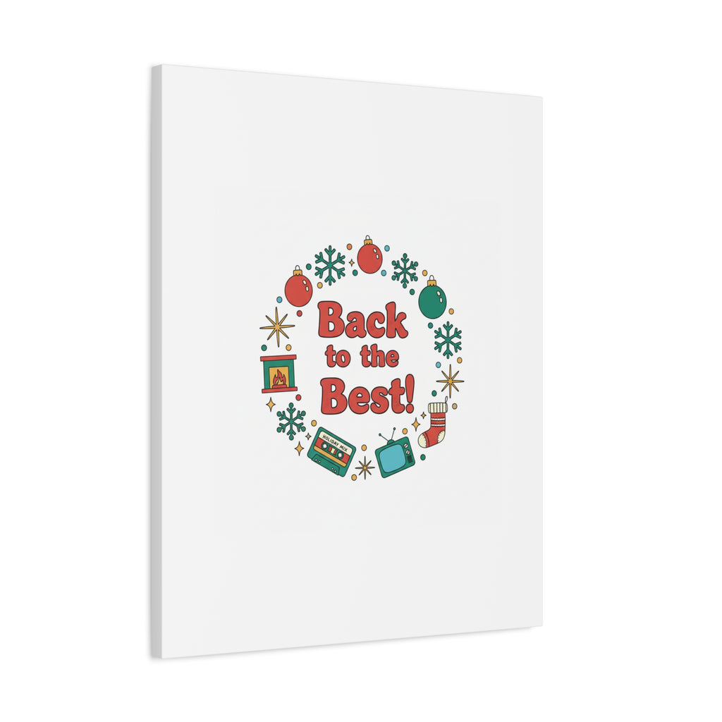 Retro Christmas Wreath Print Canvas | 90s Holiday Nostalgia, Vintage Holiday Poster