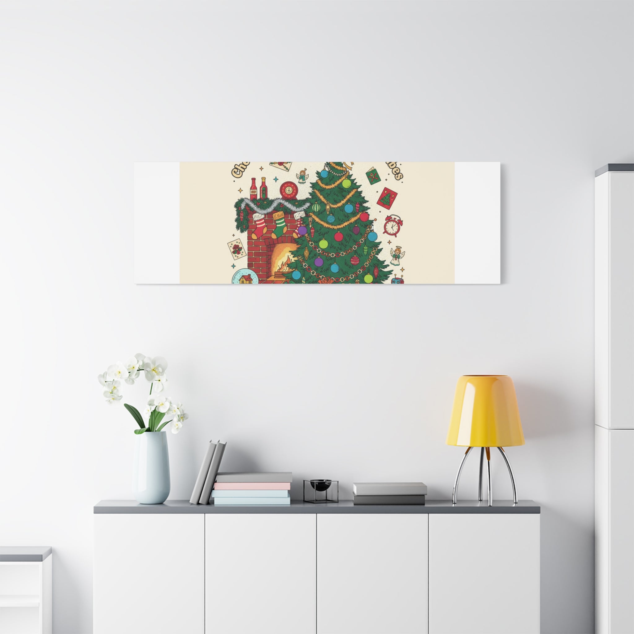 Retro Christmas Tree Canvas | 90s Holiday Nostalgia, Vintage Holiday Print