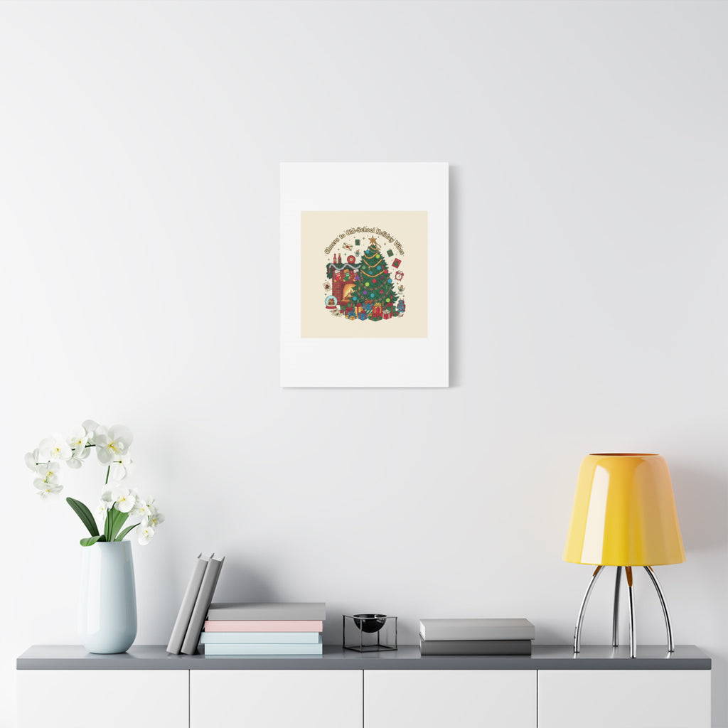 Retro Christmas Tree Canvas | 90s Holiday Nostalgia, Vintage Holiday Print