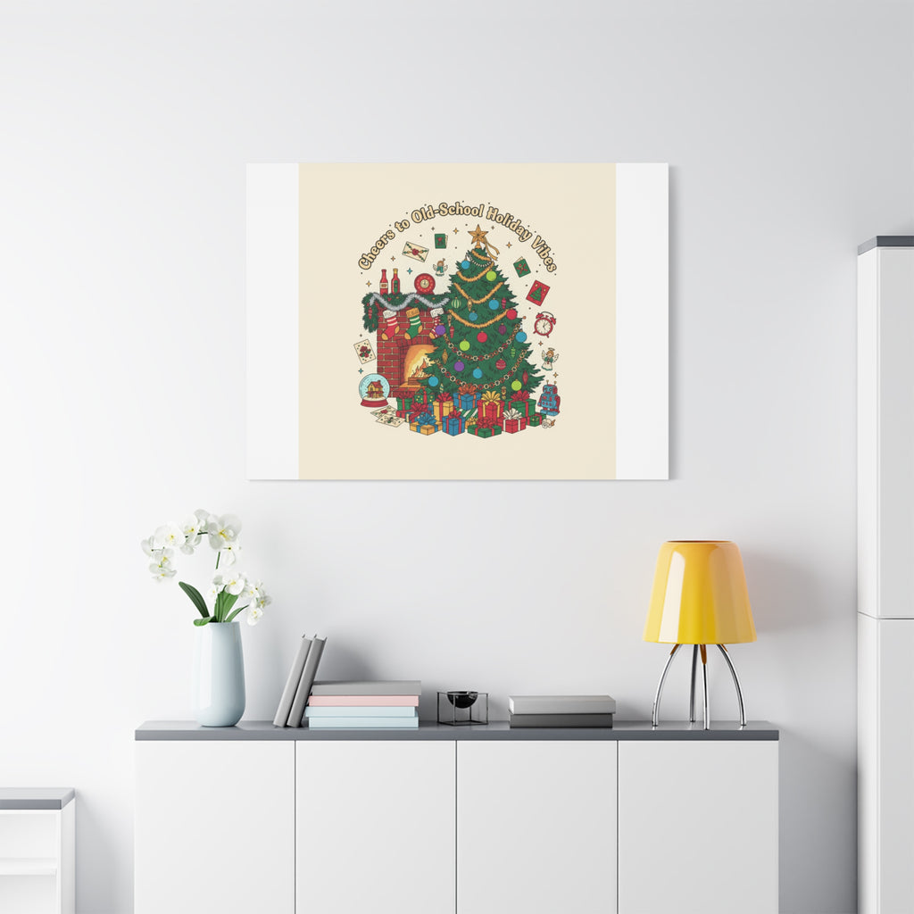 Retro Christmas Tree Canvas | 90s Holiday Nostalgia, Vintage Holiday Print