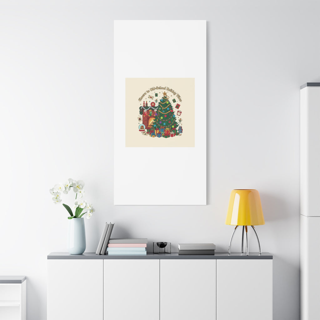 Retro Christmas Tree Canvas | 90s Holiday Nostalgia, Vintage Holiday Print
