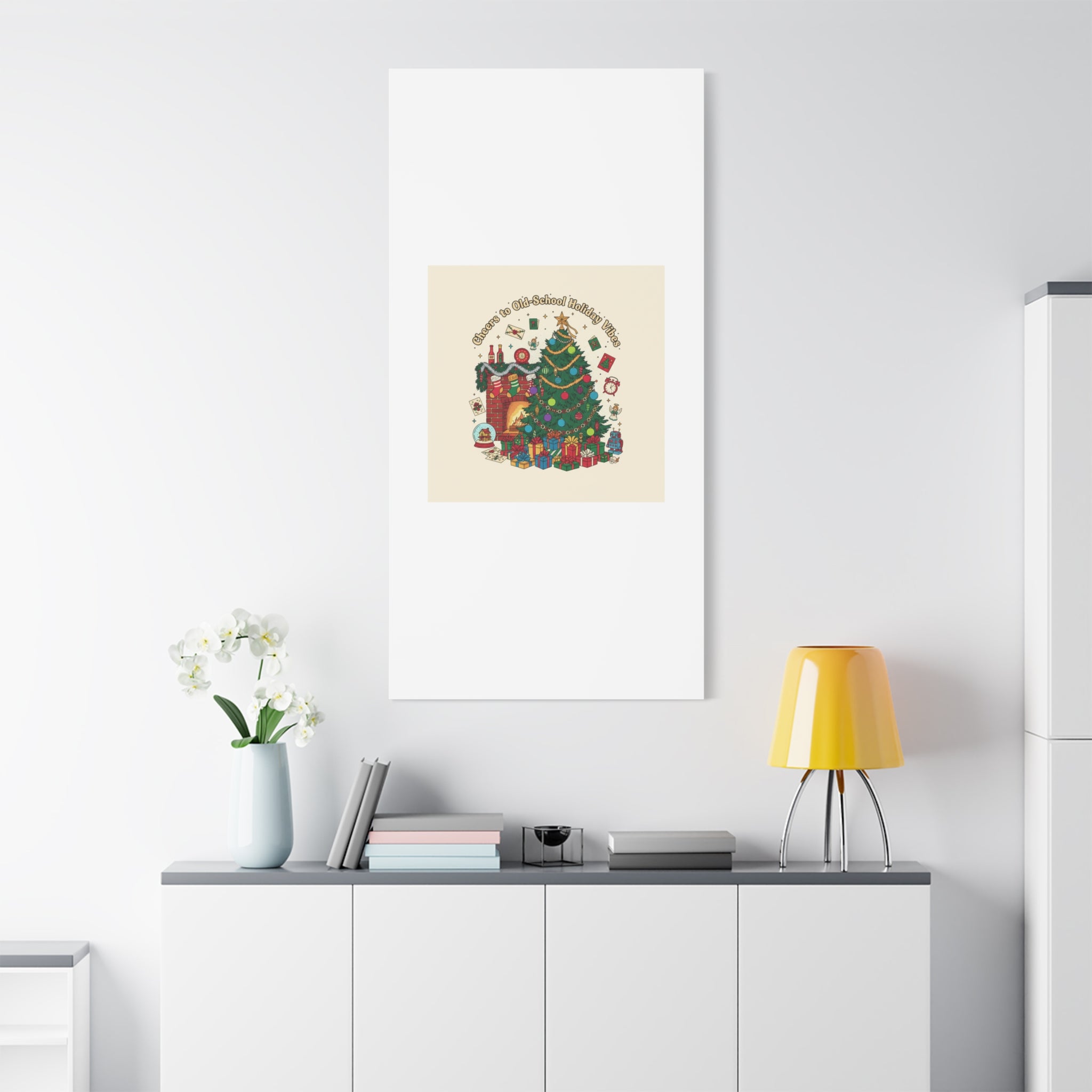 Retro Christmas Tree Canvas | 90s Holiday Nostalgia, Vintage Holiday Print