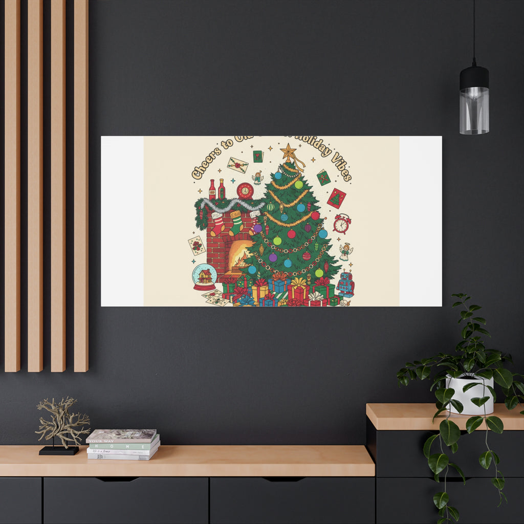 Retro Christmas Tree Canvas | 90s Holiday Nostalgia, Vintage Holiday Print
