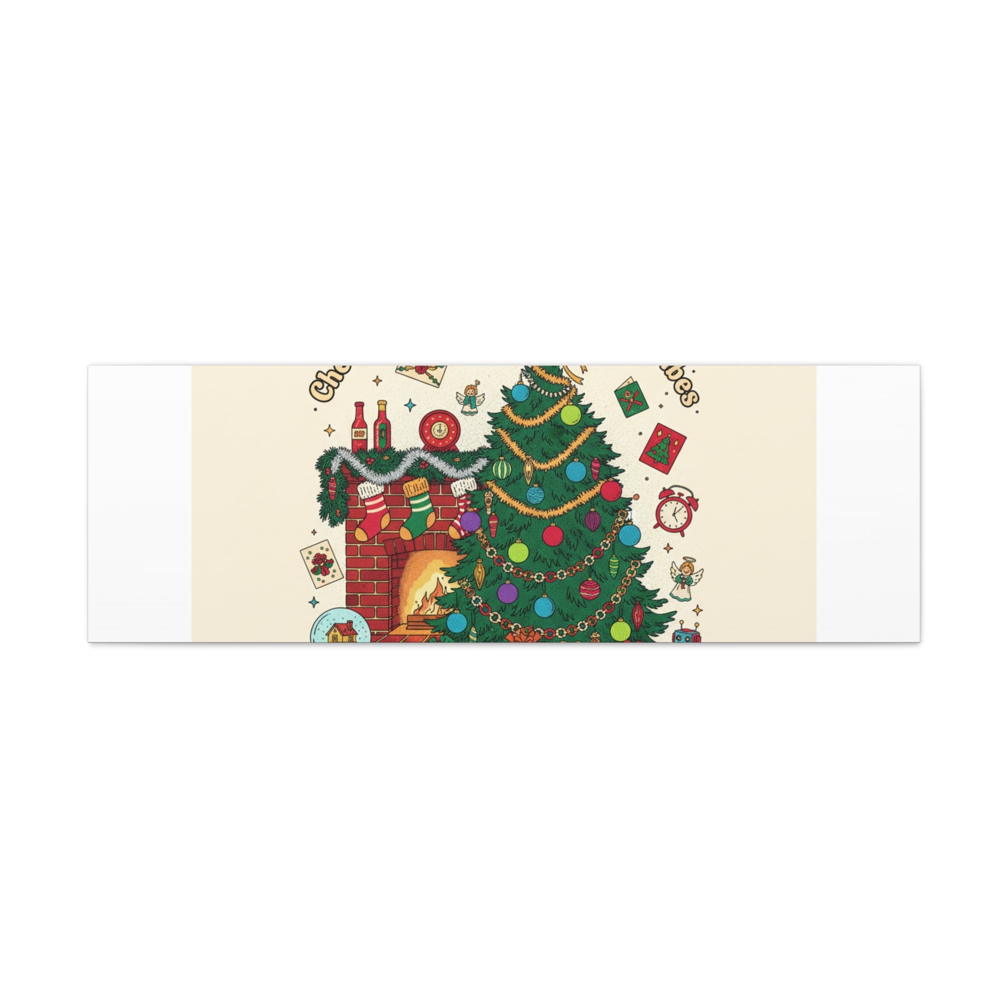 Retro Christmas Tree Canvas | 90s Holiday Nostalgia, Vintage Holiday Print