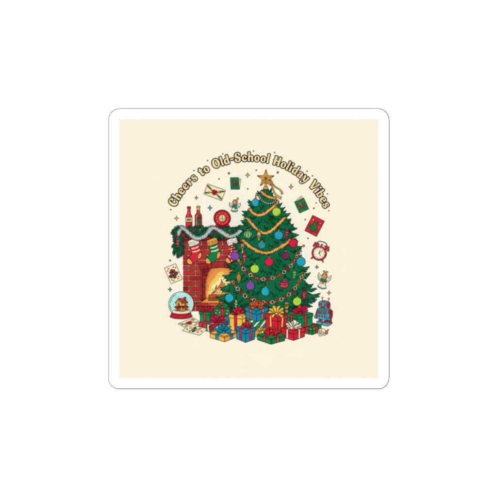 Retro Christmas Tree Sticker | 90s Holiday Nostalgia, Vintage Holiday Print