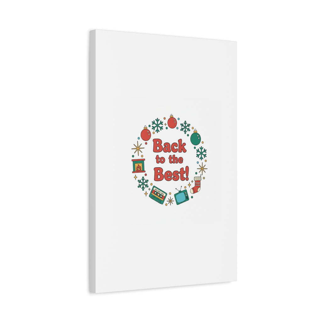 Retro Christmas Wreath Print Canvas | 90s Holiday Nostalgia, Vintage Holiday Poster