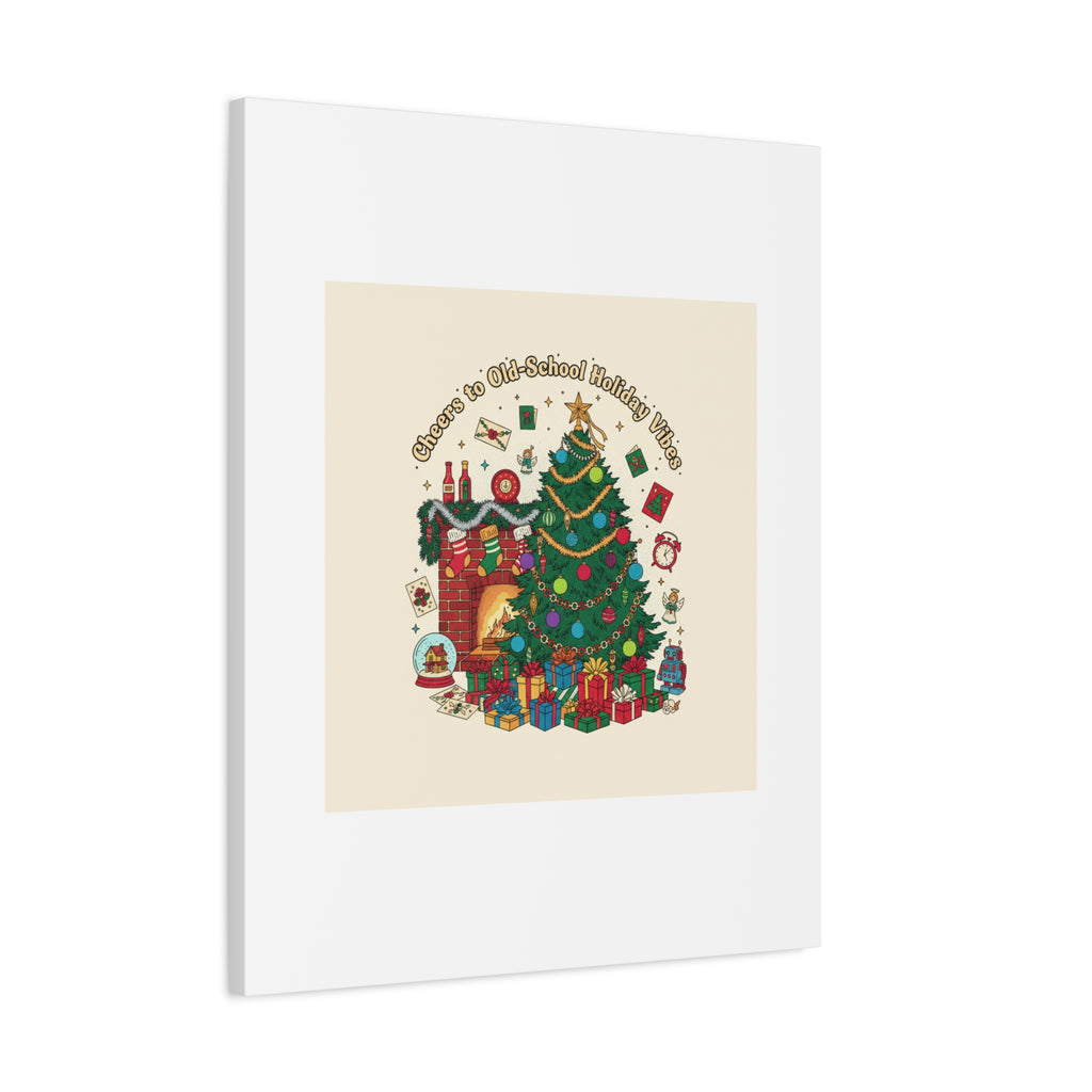 Retro Christmas Tree Canvas | 90s Holiday Nostalgia, Vintage Holiday Print