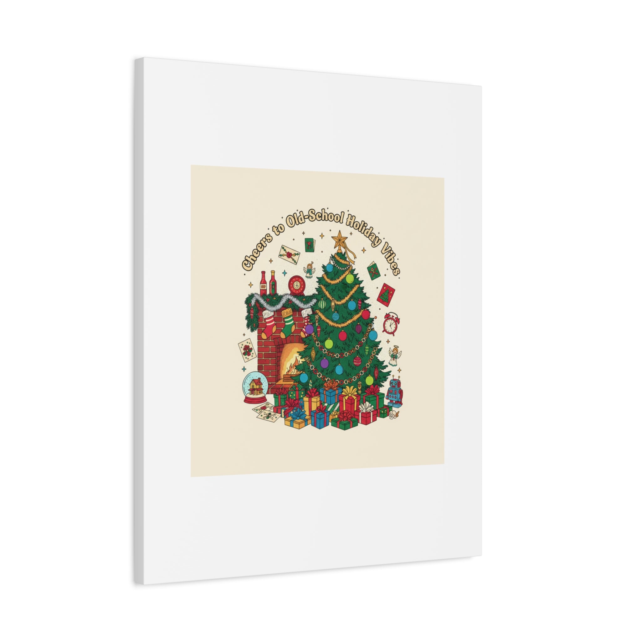 Retro Christmas Tree Canvas | 90s Holiday Nostalgia, Vintage Holiday Print