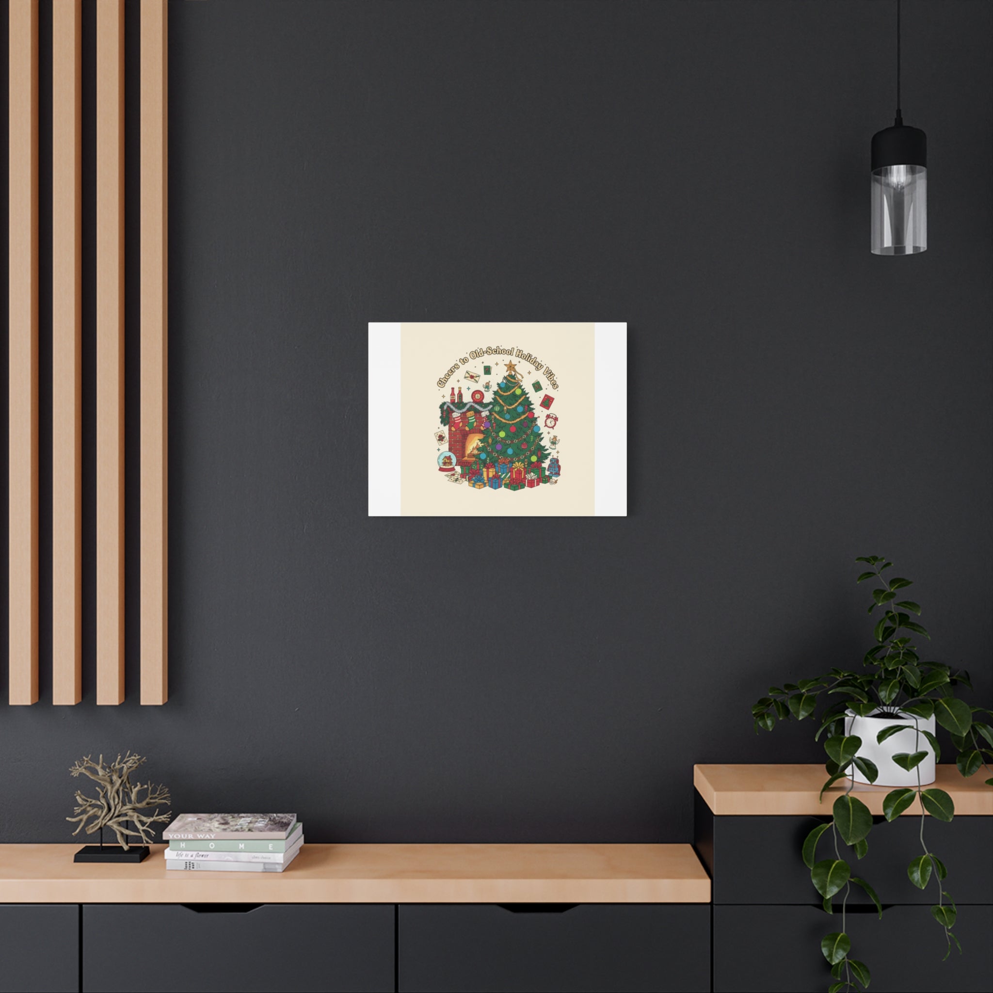 Retro Christmas Tree Canvas | 90s Holiday Nostalgia, Vintage Holiday Print