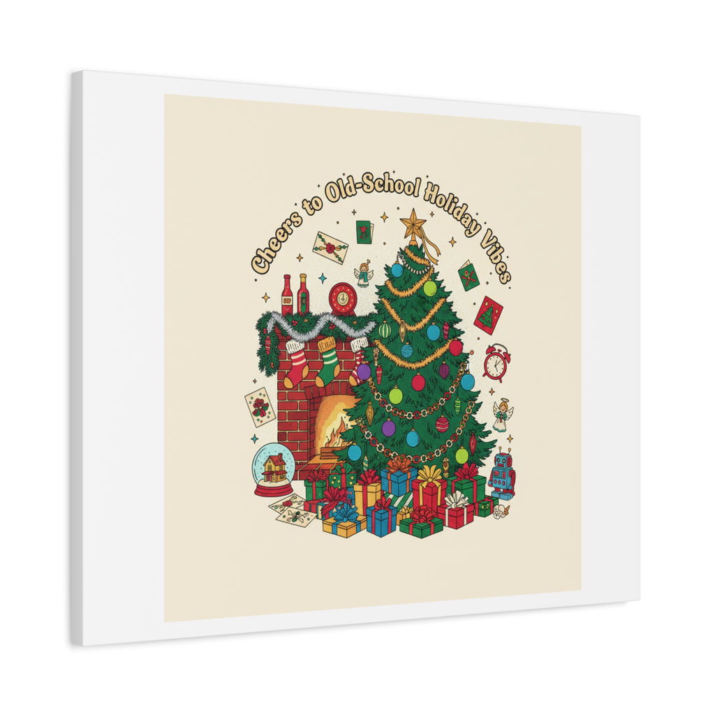 Retro Christmas Tree Canvas | 90s Holiday Nostalgia, Vintage Holiday Print