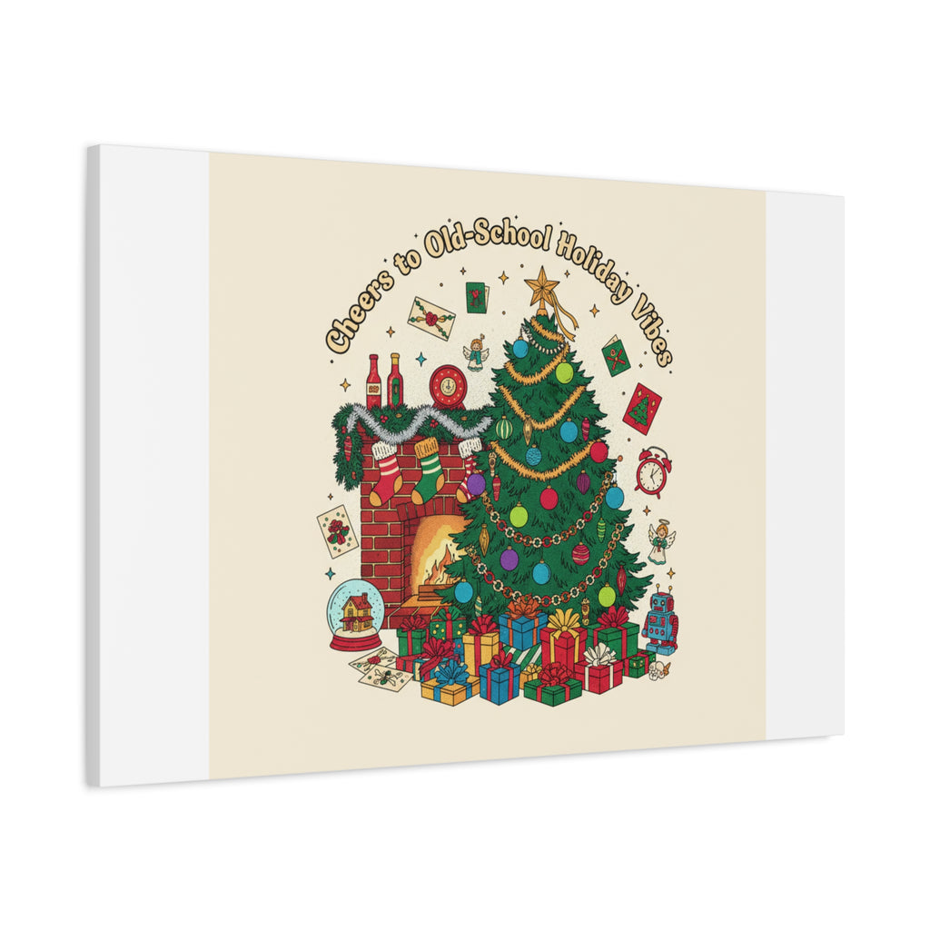 Retro Christmas Tree Canvas | 90s Holiday Nostalgia, Vintage Holiday Print