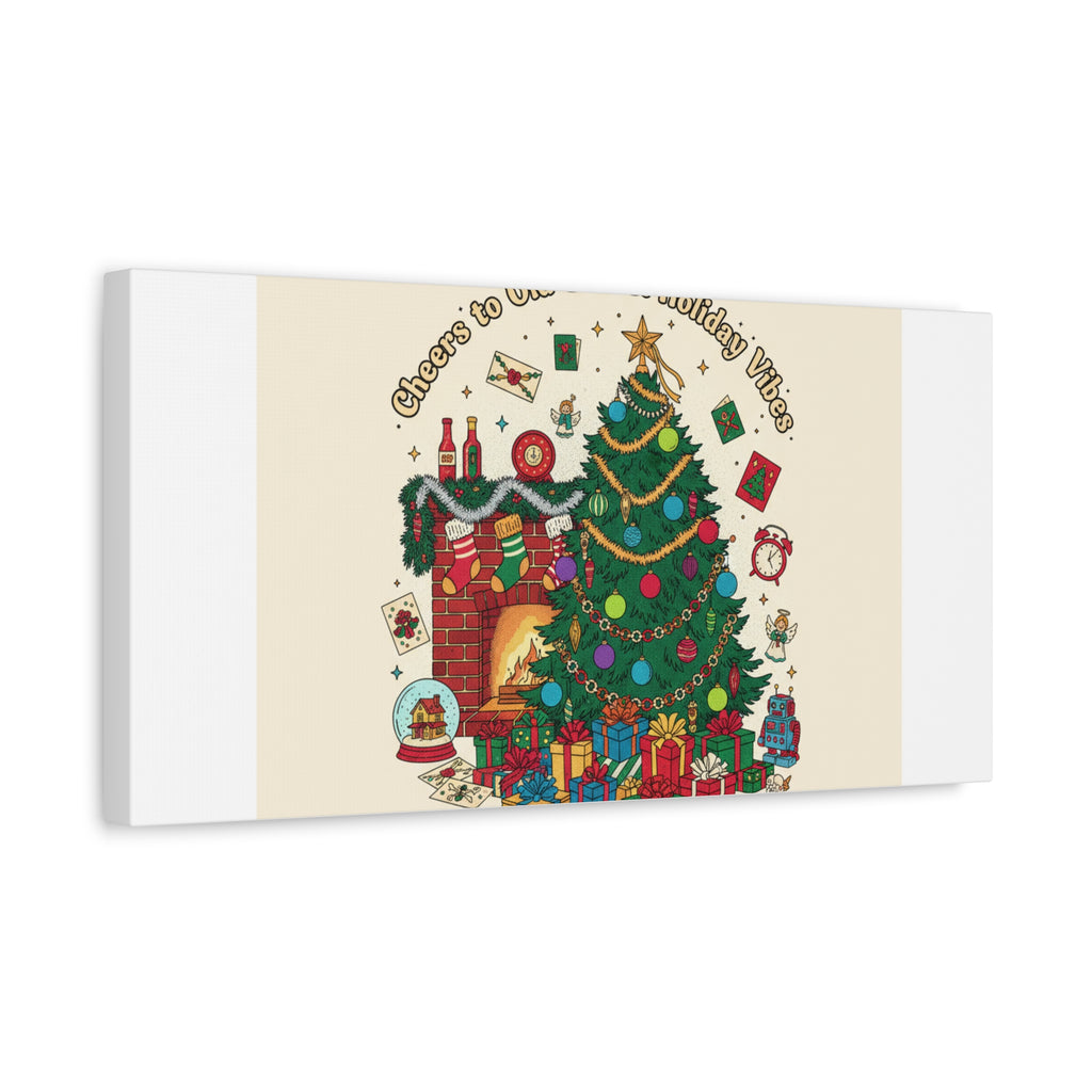 Retro Christmas Tree Canvas | 90s Holiday Nostalgia, Vintage Holiday Print