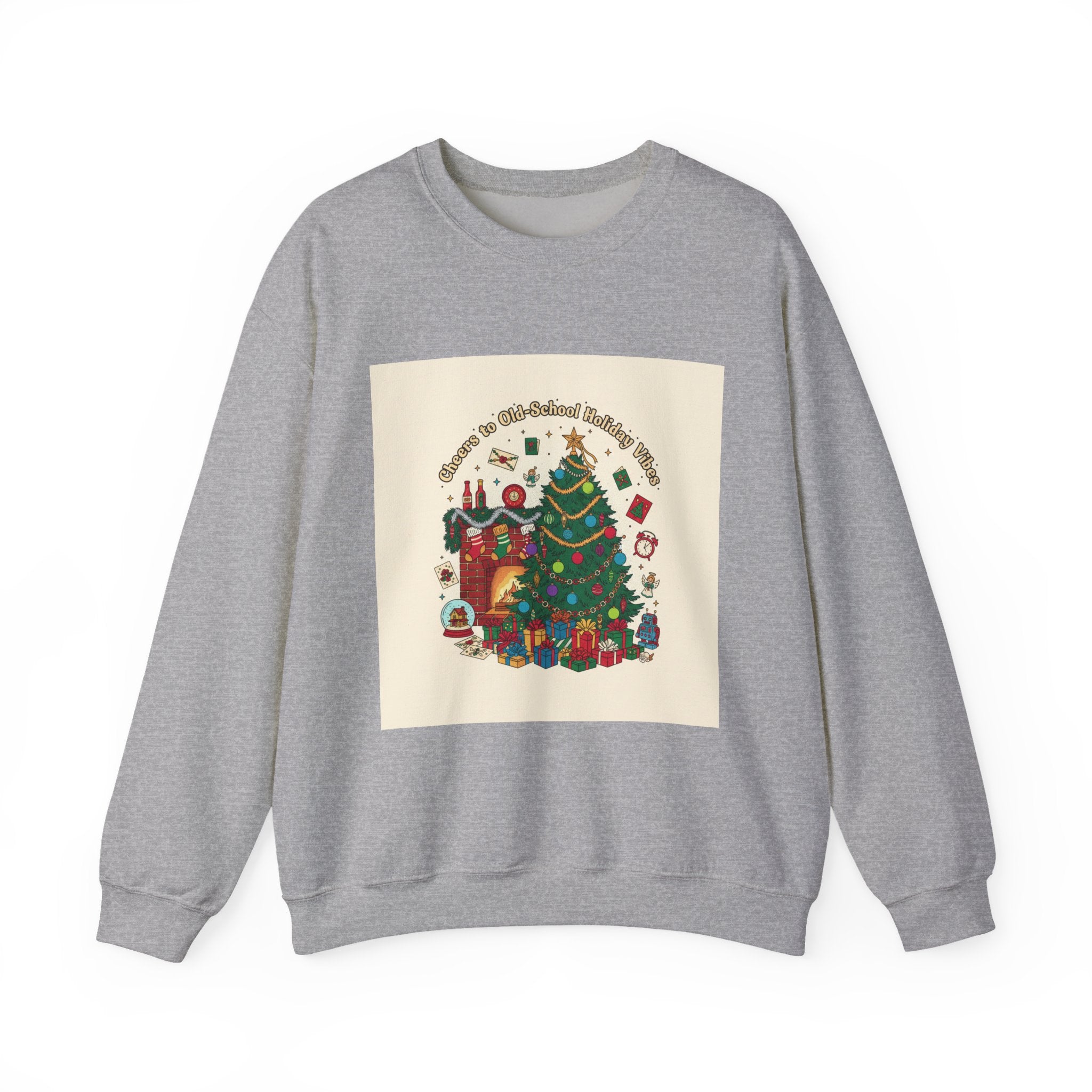 Vintage Holiday Tree Sweatshirt | retro Christmas decor, colorful holiday print