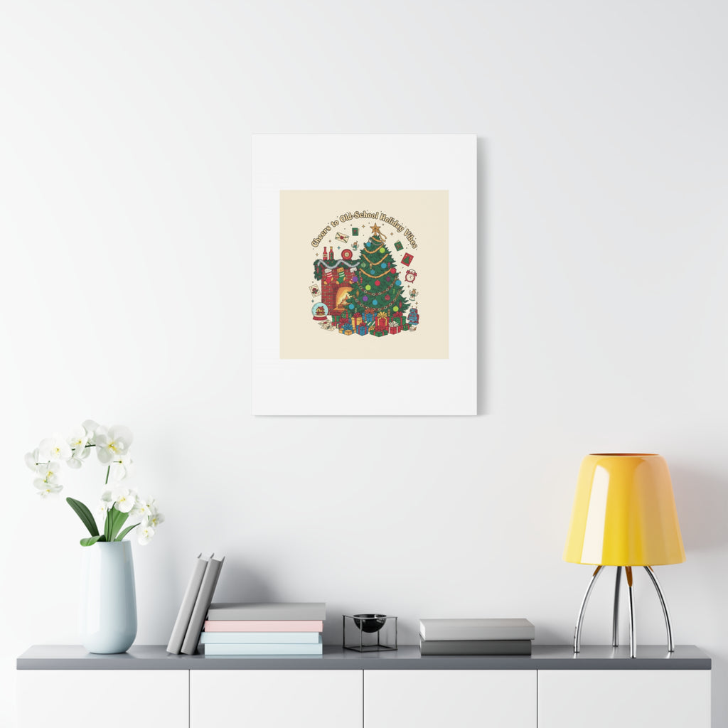 Retro Christmas Tree Canvas | 90s Holiday Nostalgia, Vintage Holiday Print