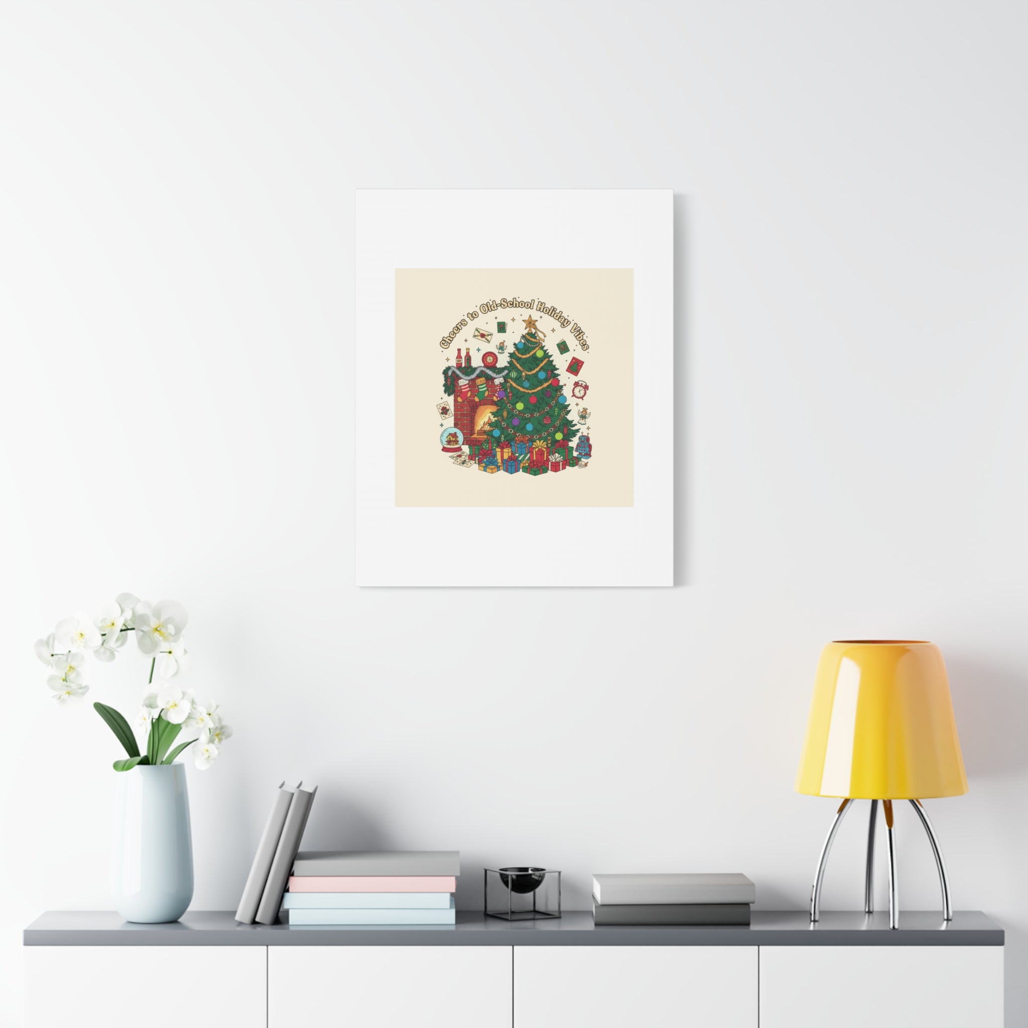 Retro Christmas Tree Canvas | 90s Holiday Nostalgia, Vintage Holiday Print