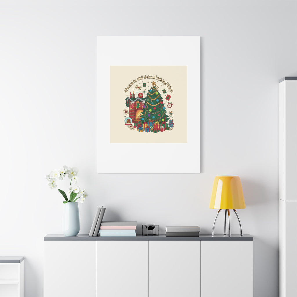 Retro Christmas Tree Canvas | 90s Holiday Nostalgia, Vintage Holiday Print