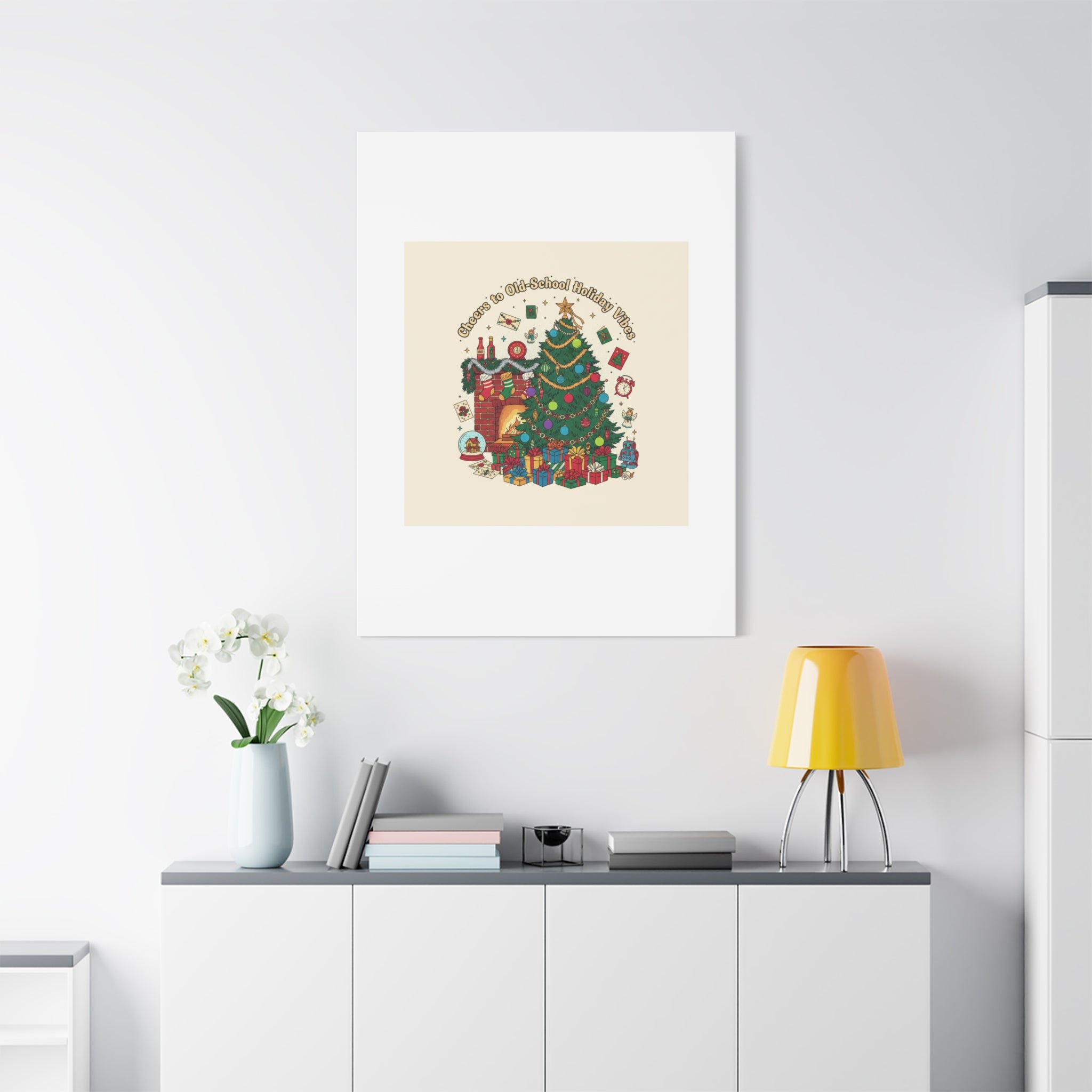 Retro Christmas Tree Canvas | 90s Holiday Nostalgia, Vintage Holiday Print