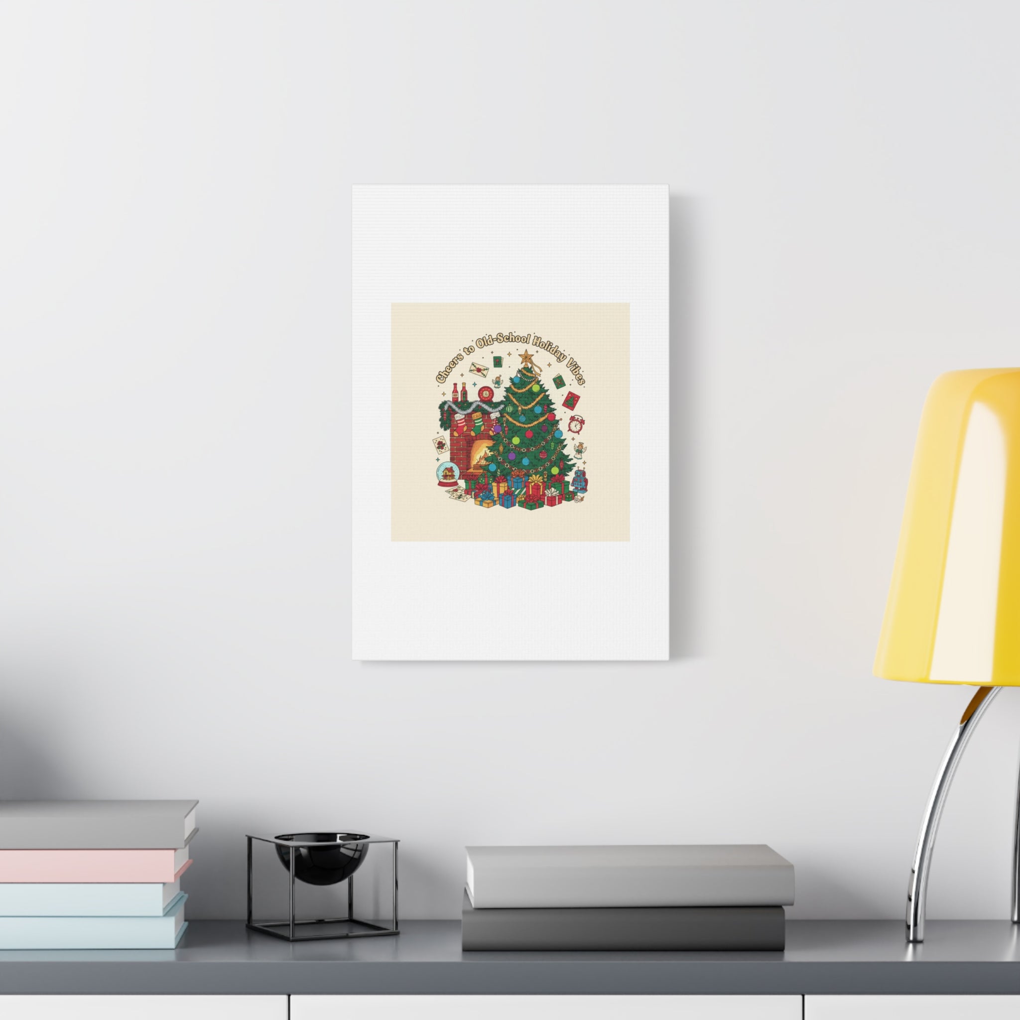 Retro Christmas Tree Canvas | 90s Holiday Nostalgia, Vintage Holiday Print